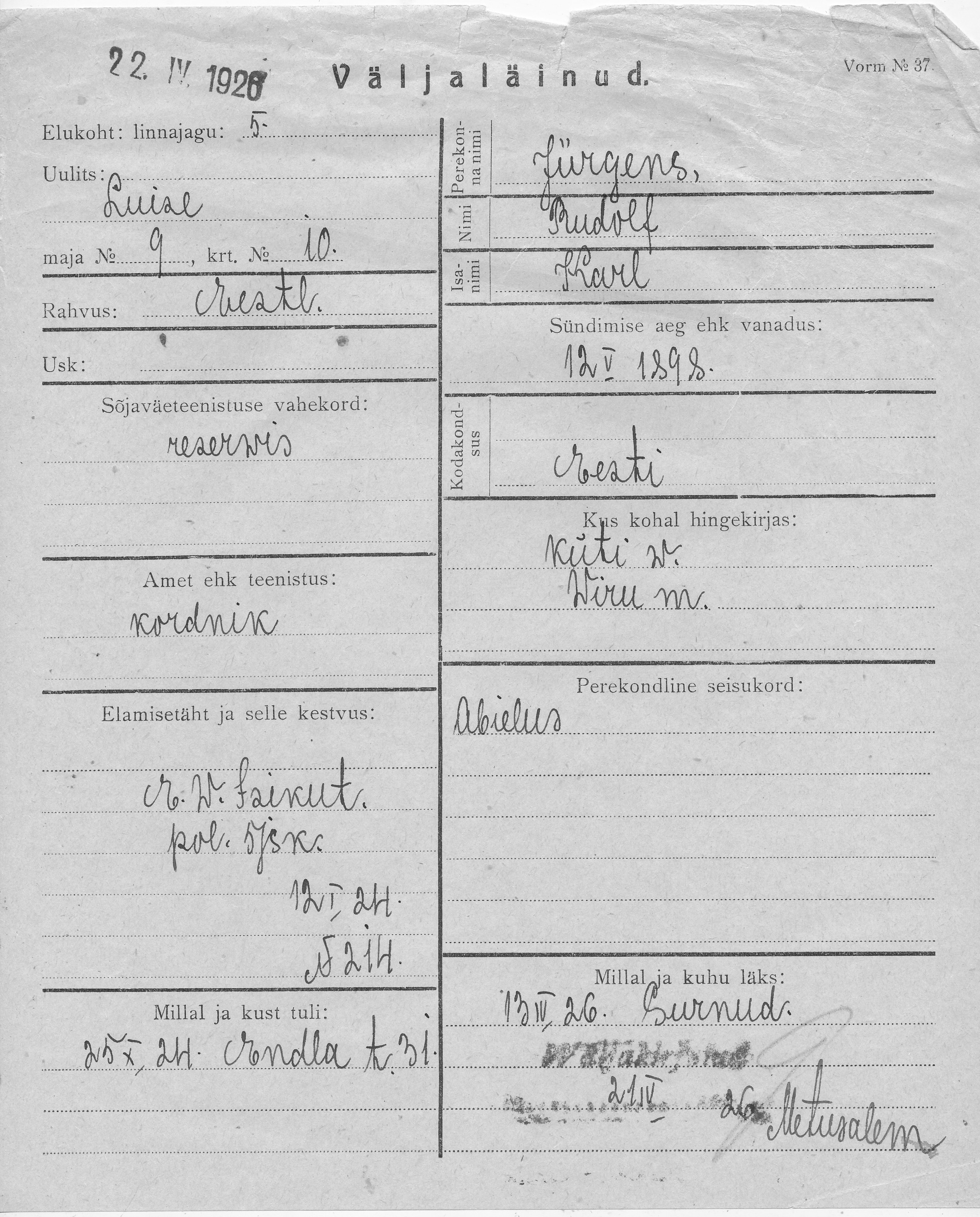 Jürgens, Rudolf, Karl