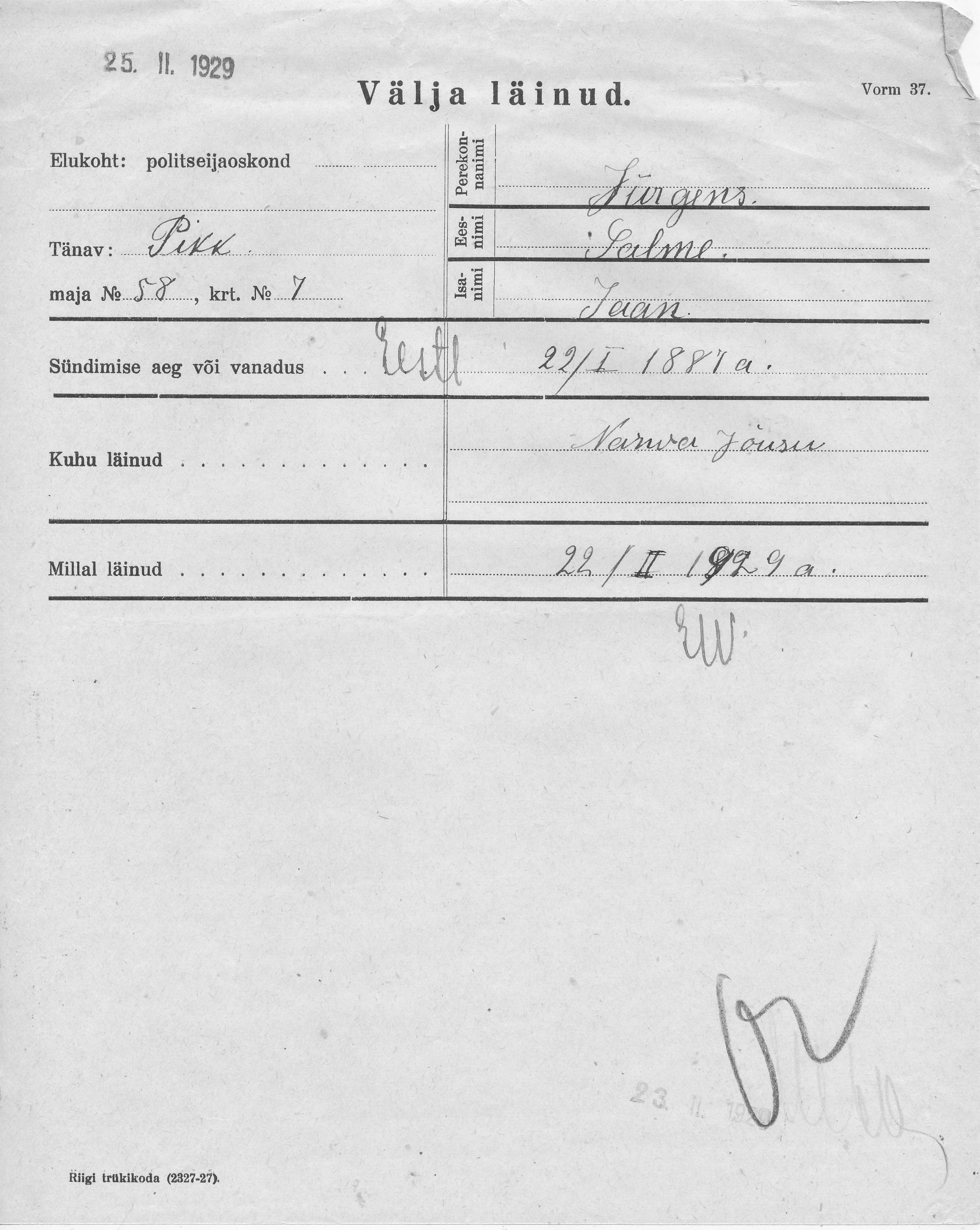 Jürgens, Salme, Jaan