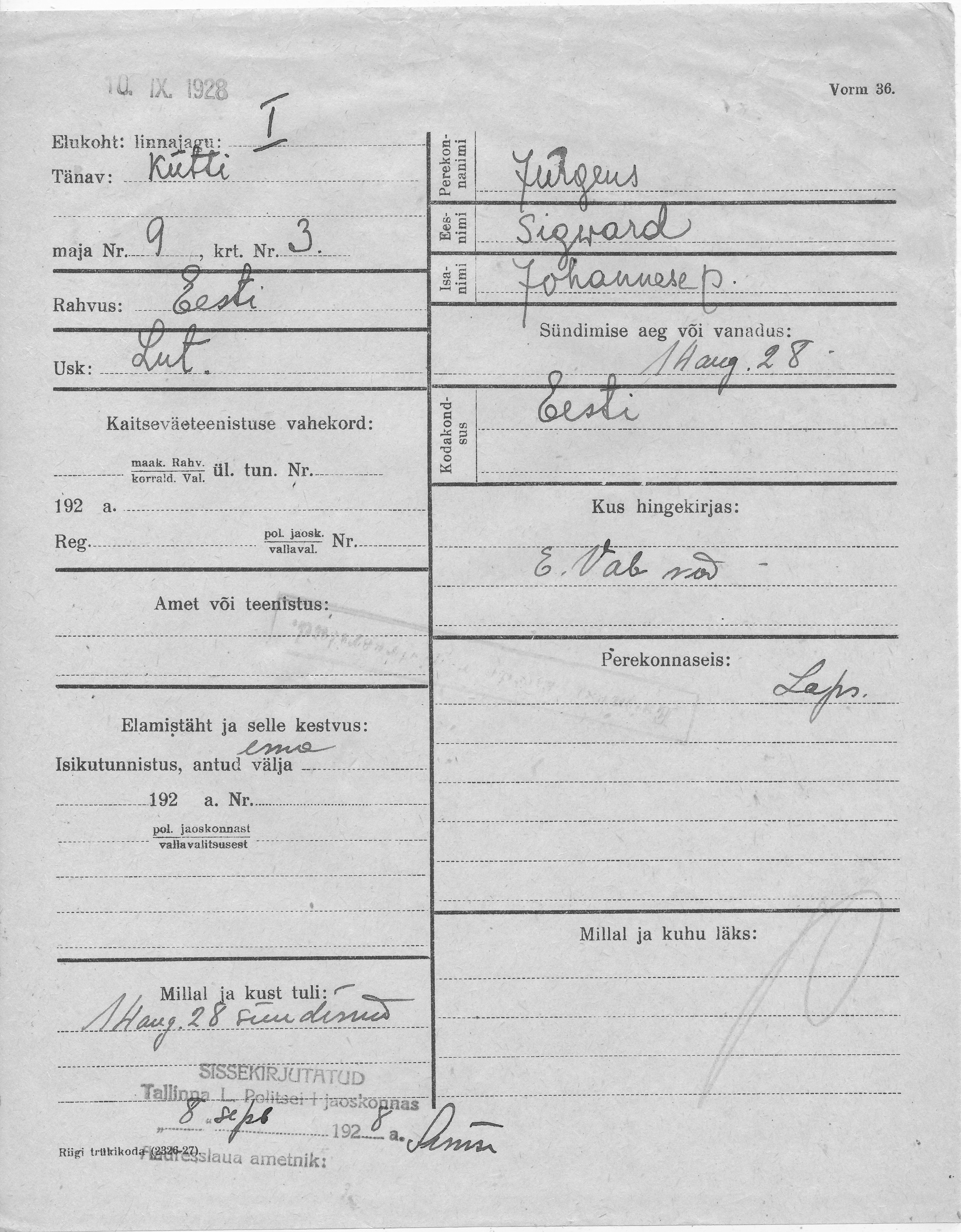 Jürgens, Sigward, Johannes