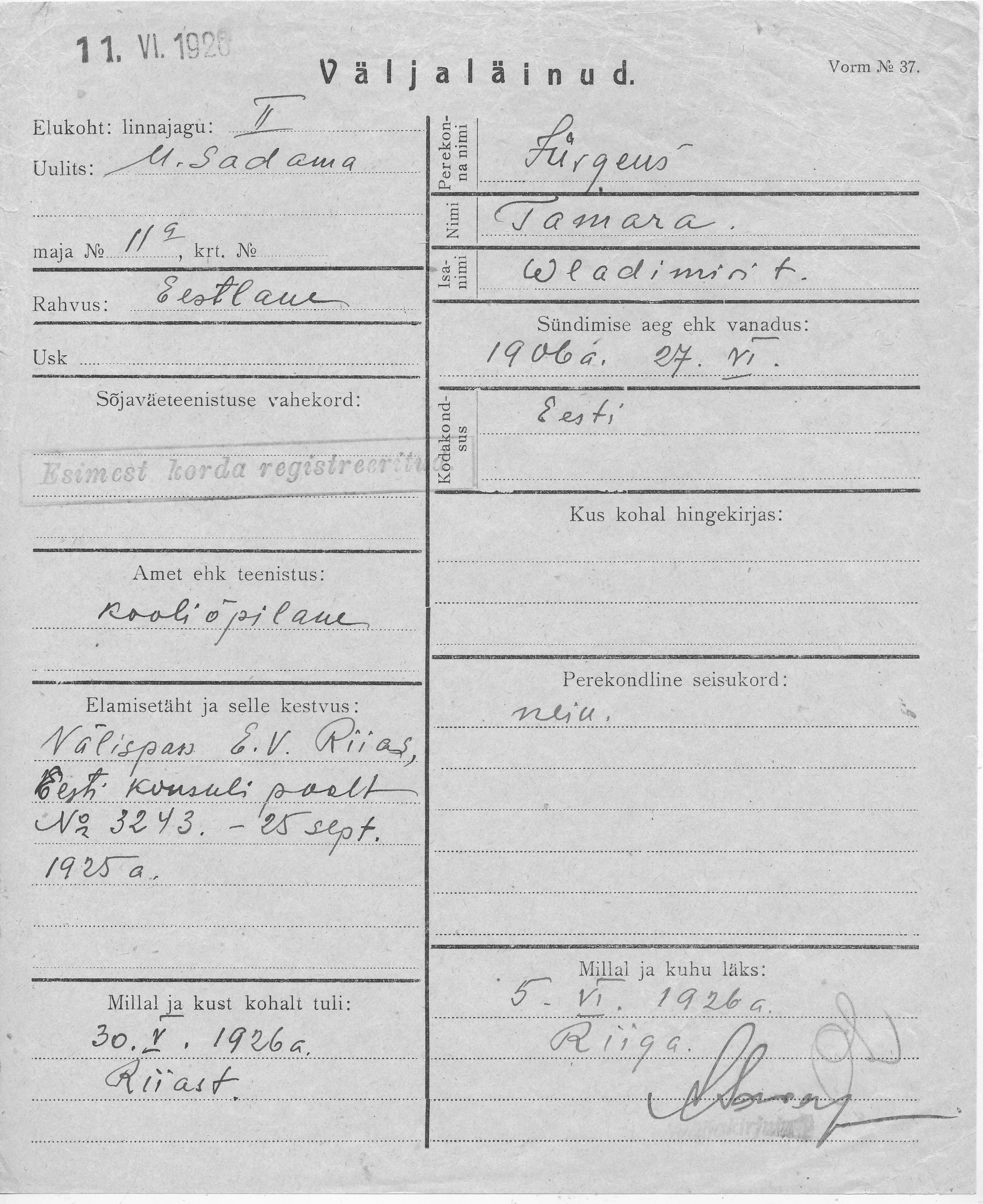 Jürgens, Tamara, Wladimir