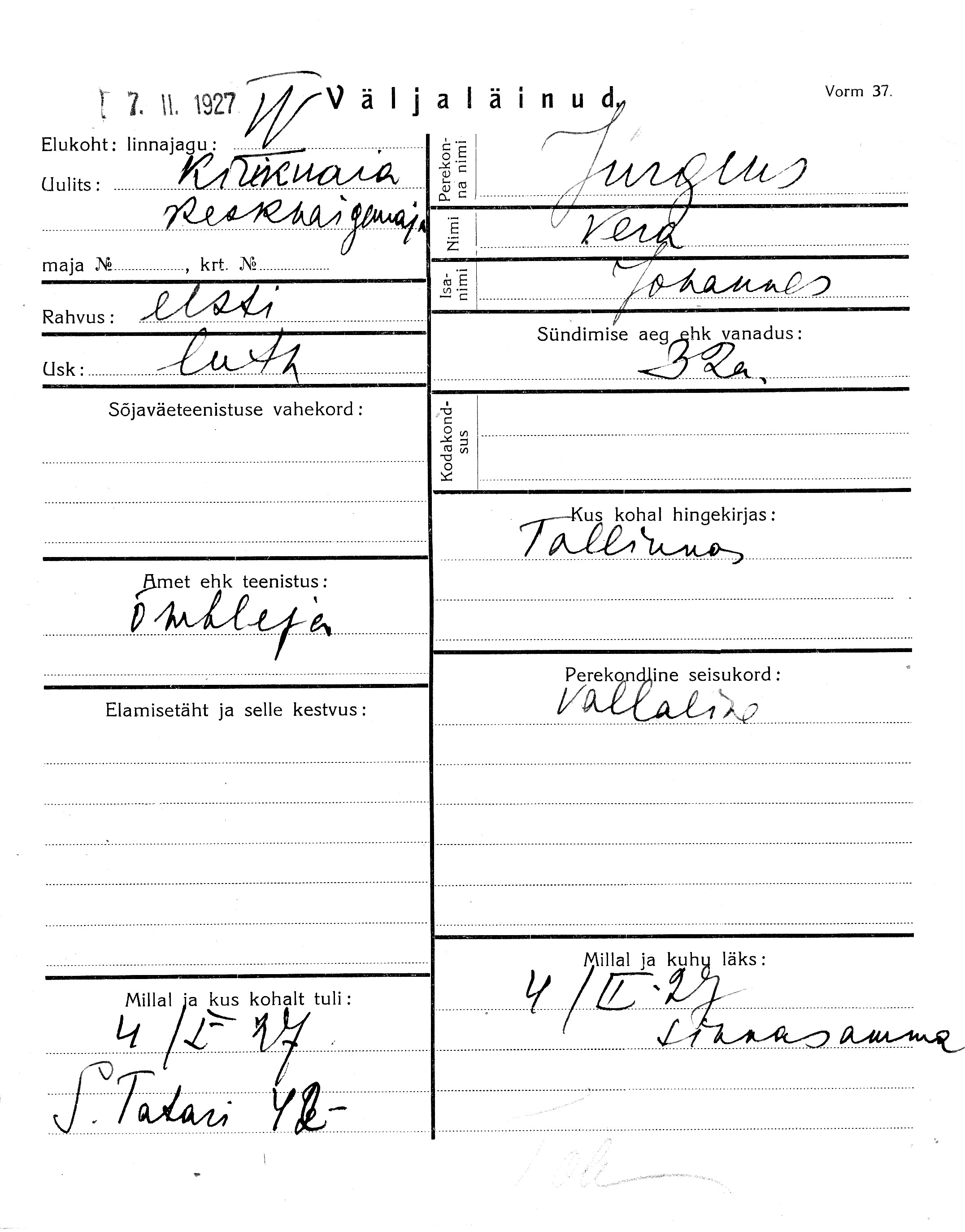 Jürgens, Vera, Johannes