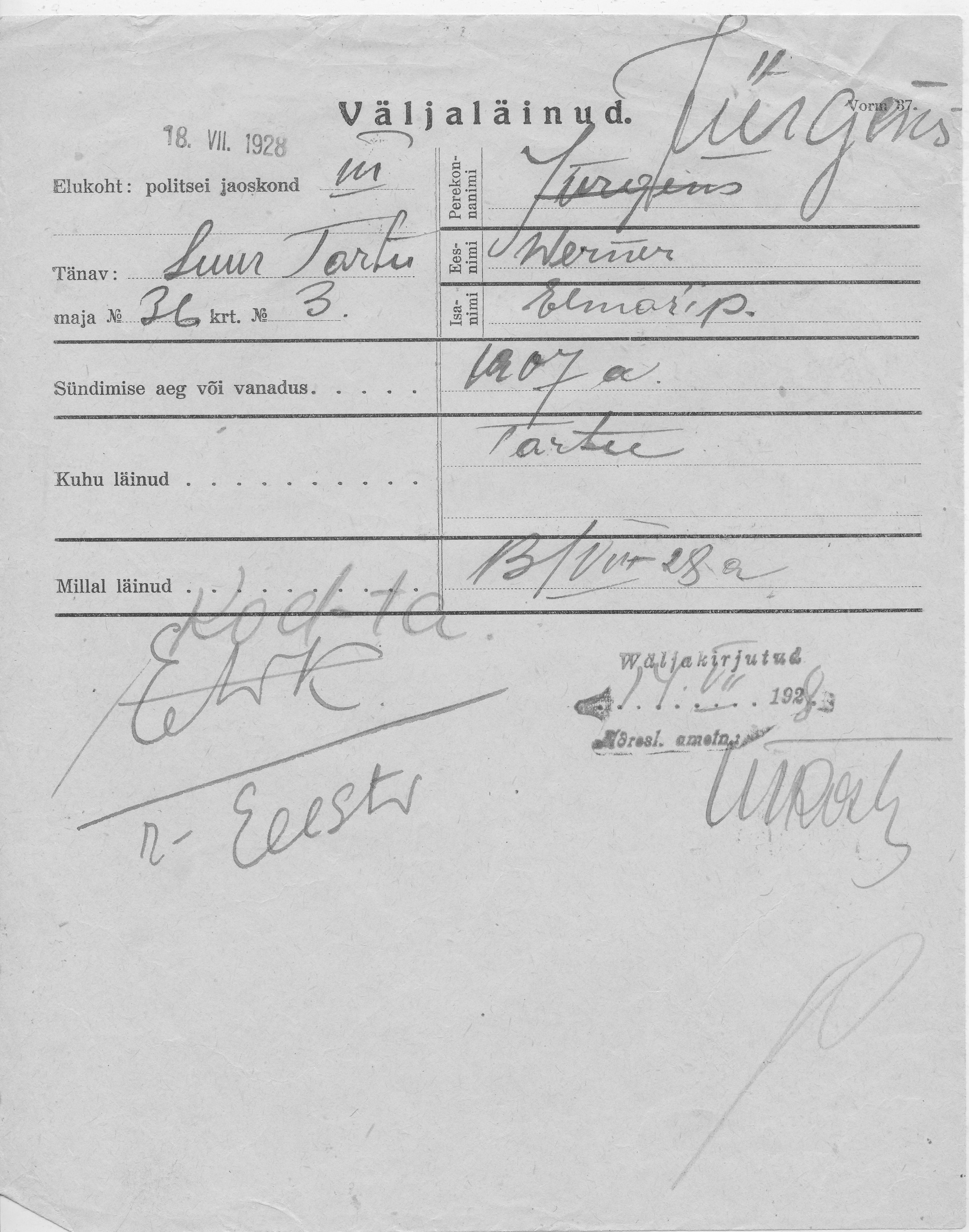 Jürgens, Werner, Elmar