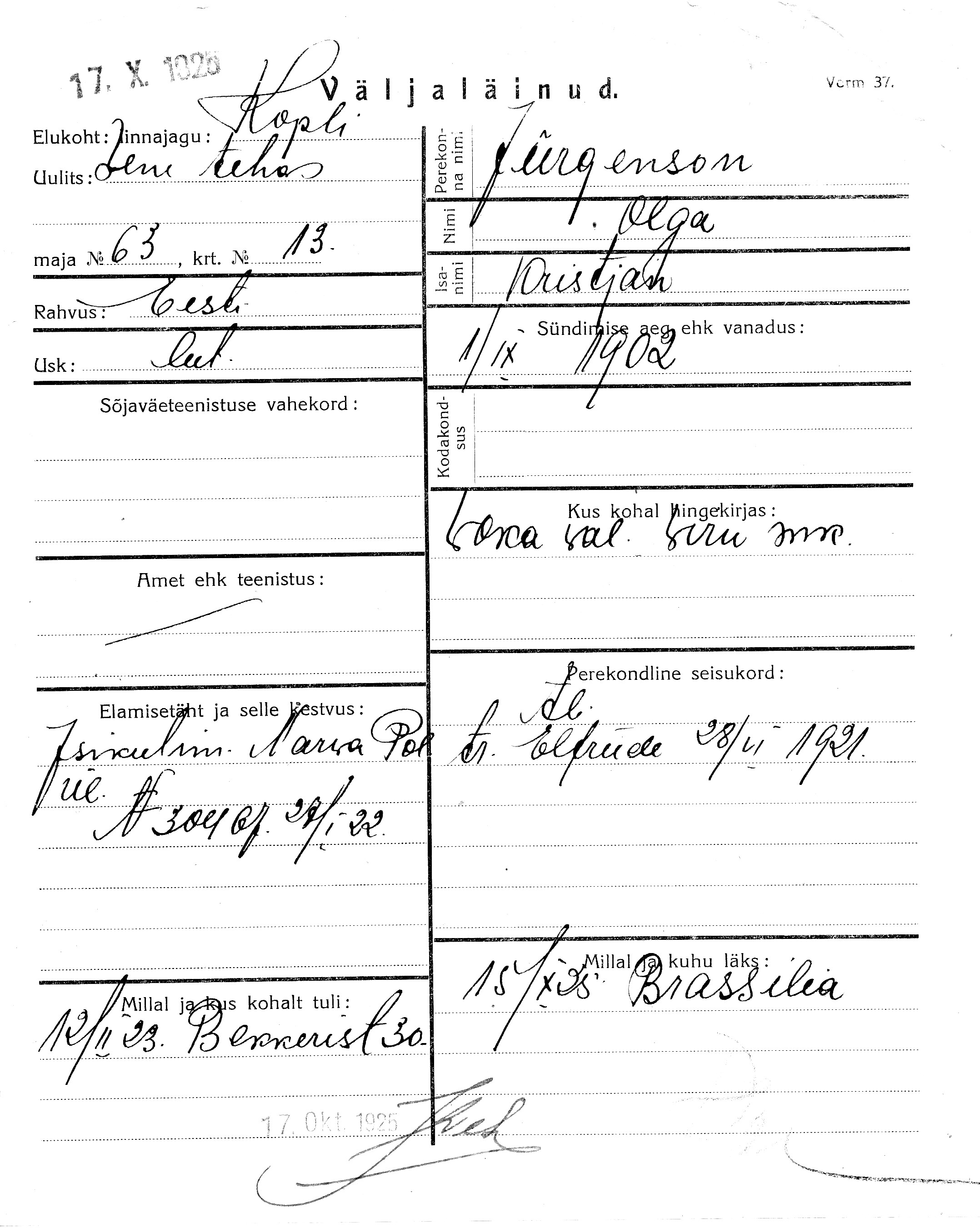 Jürgenson, Olga, Kristjan