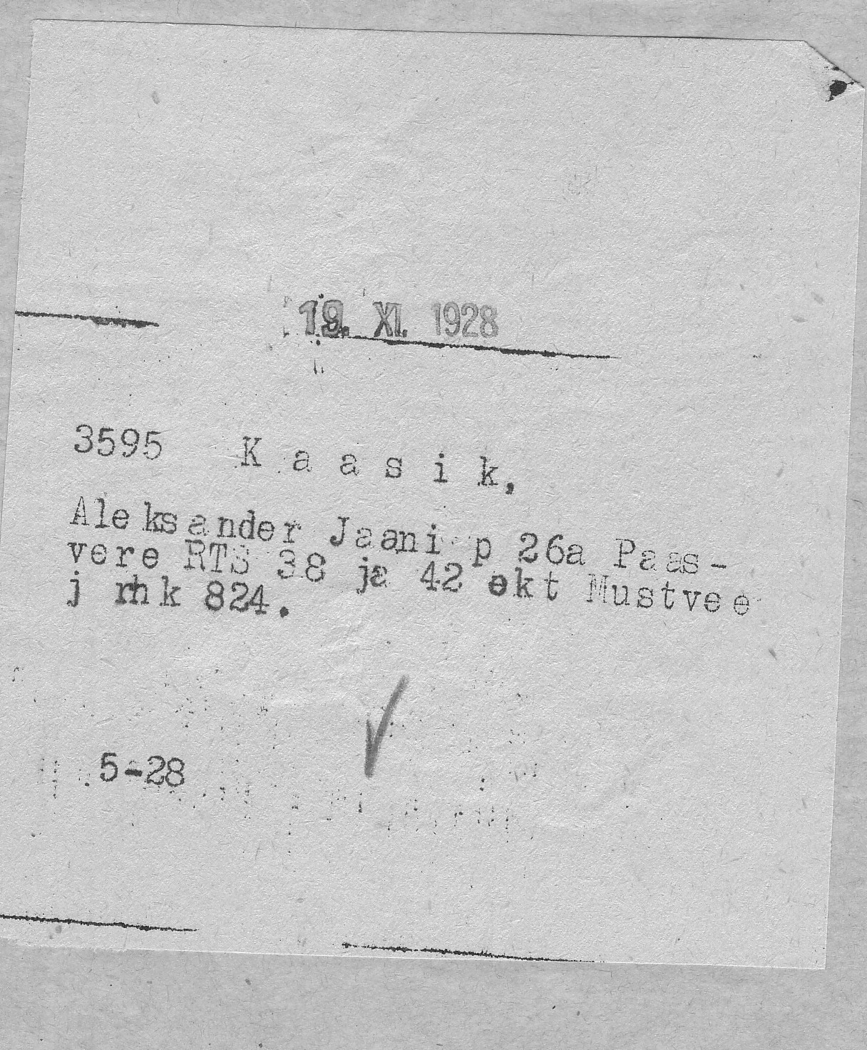 Kaasik, Aleksander, Jaan