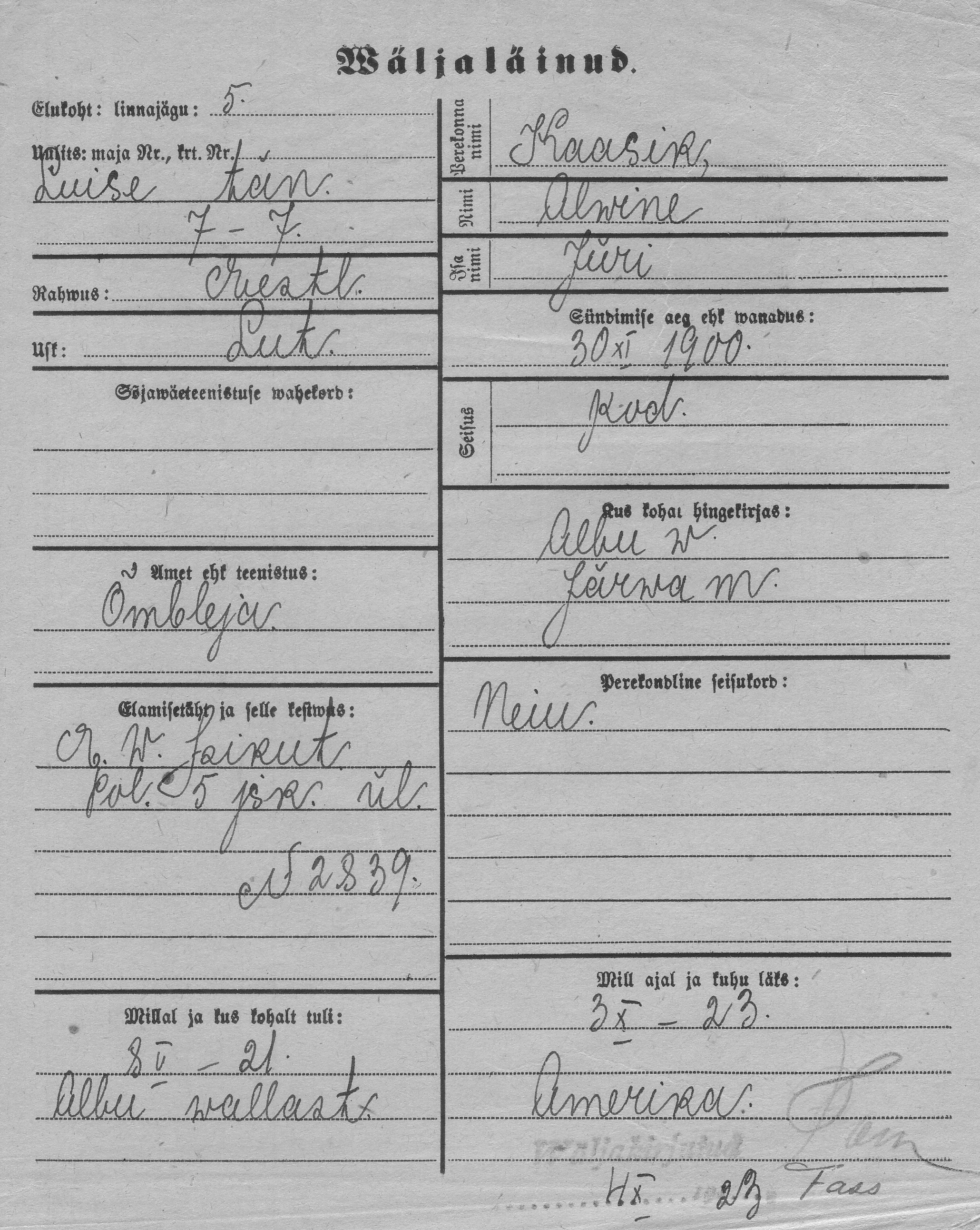 Kaasik, Alwine, Jüri