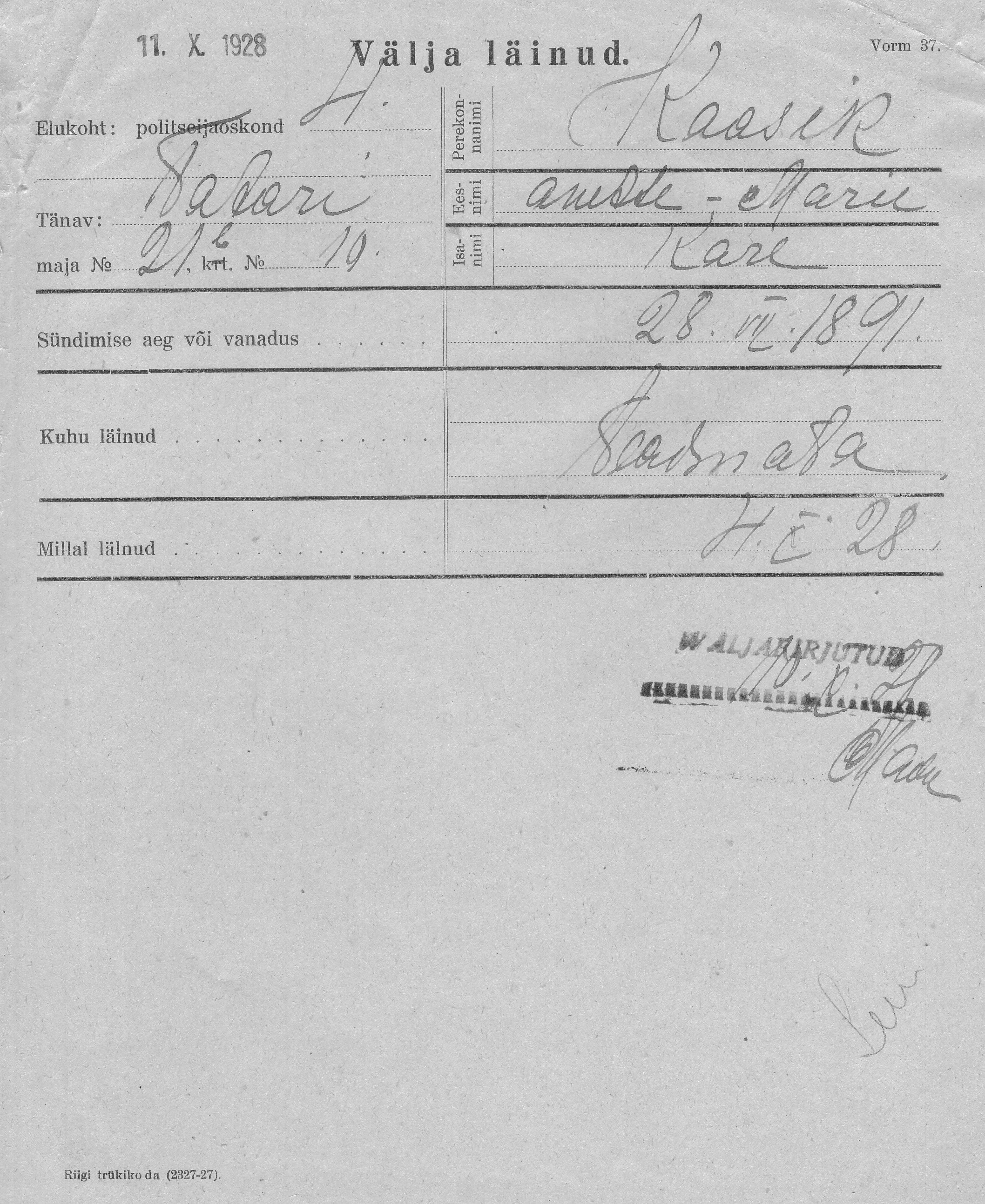 Kaasik, Anette-Marie, Karl