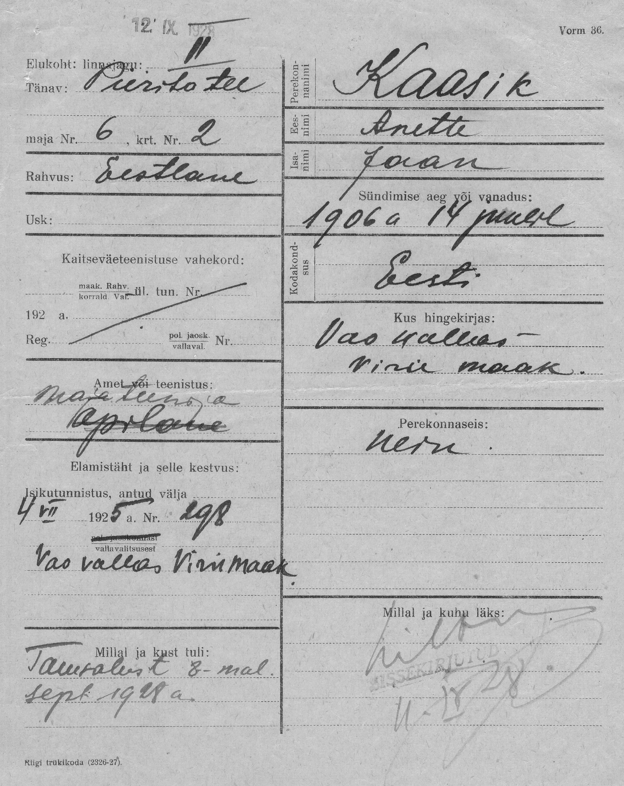 Kaasik, Anette, Jaan