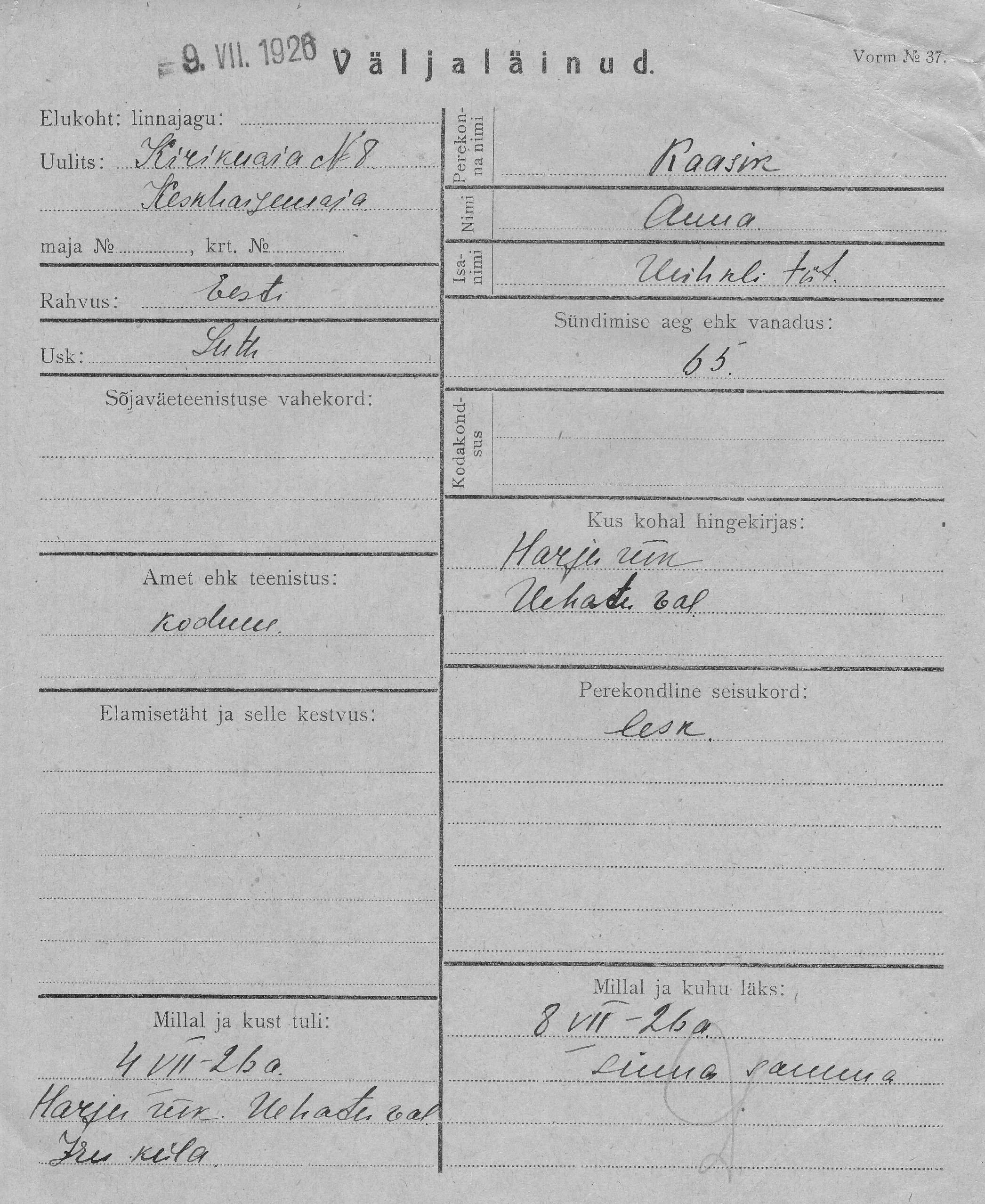 Kaasik, Anna, Mihkel