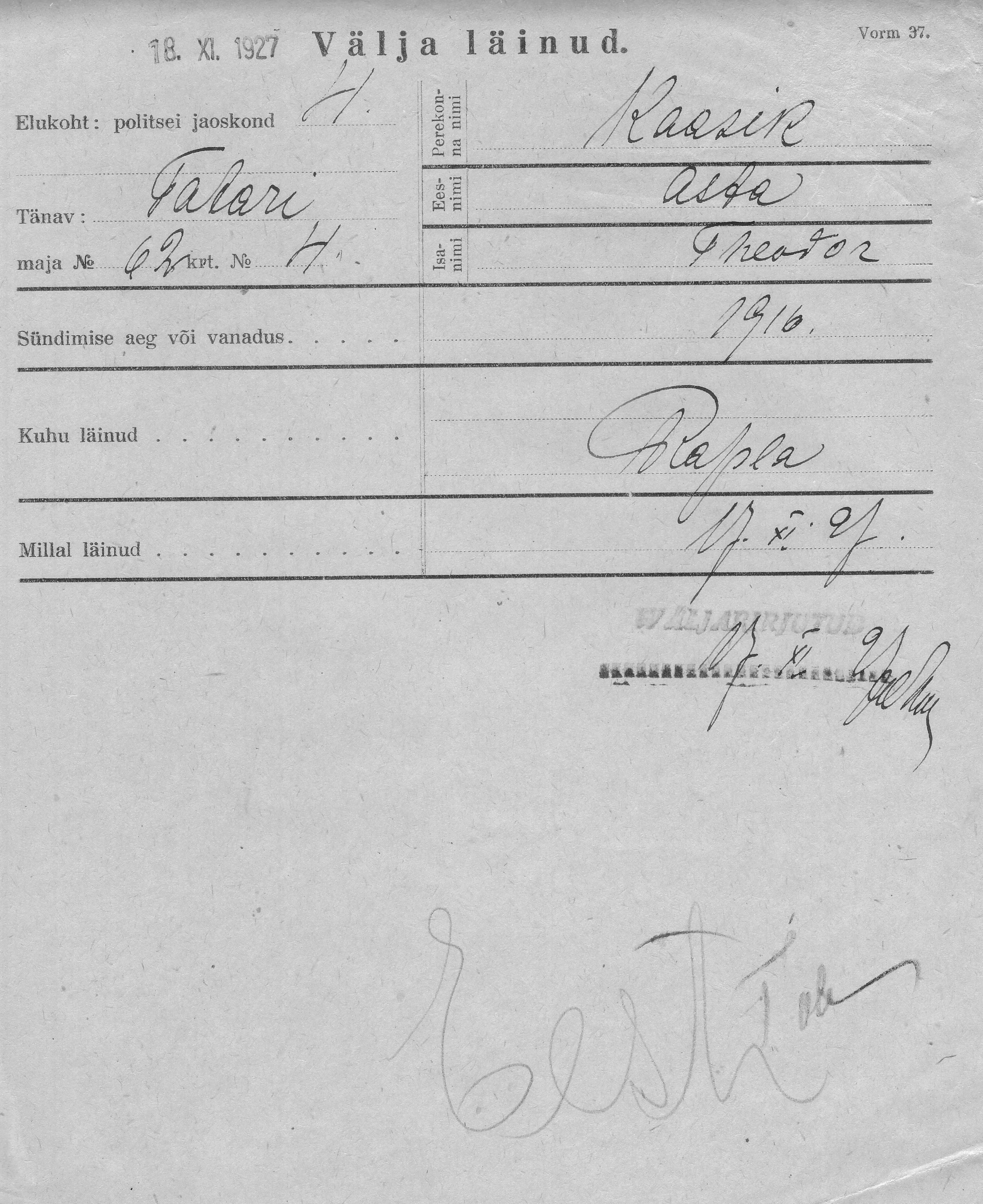 Kaasik, Asta, Theodor