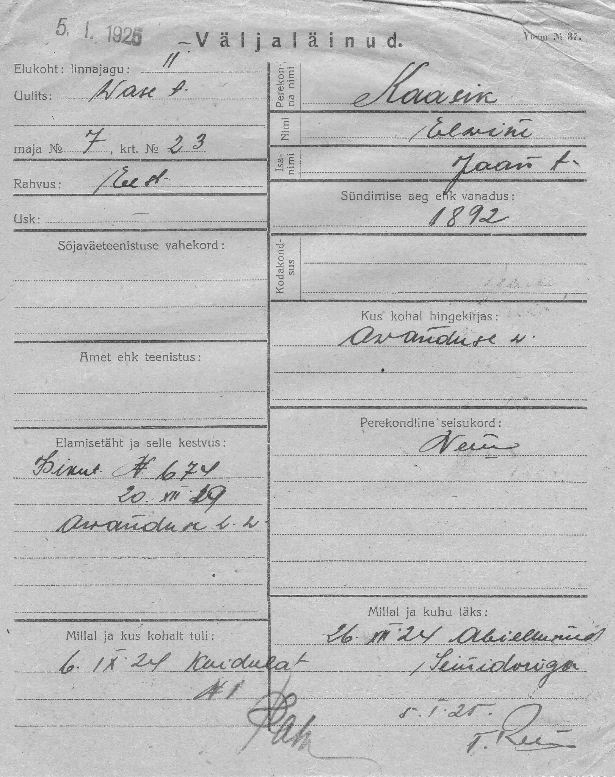 Kaasik, Elwine, Jaan