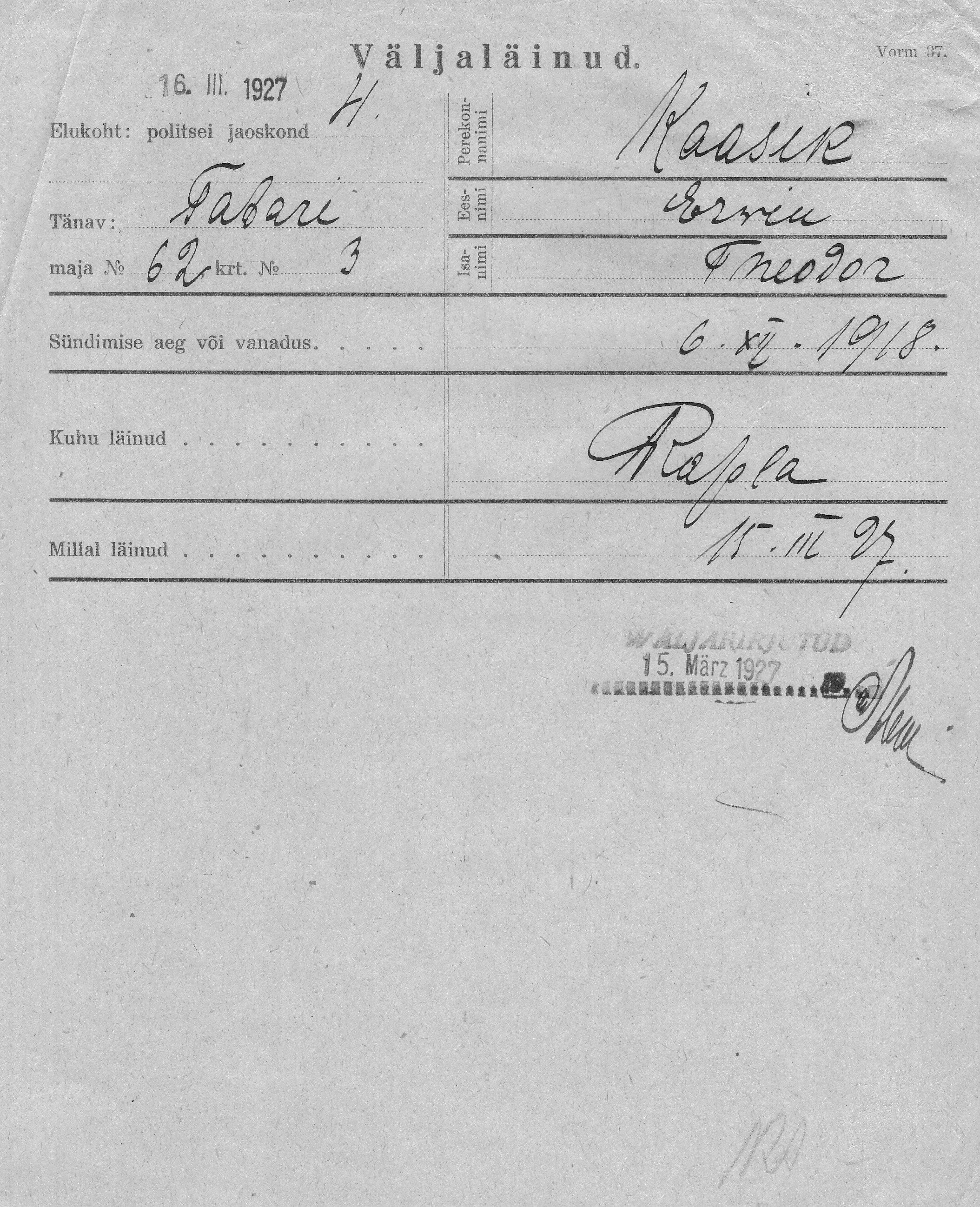 Kaasik, Ervin, Theodor