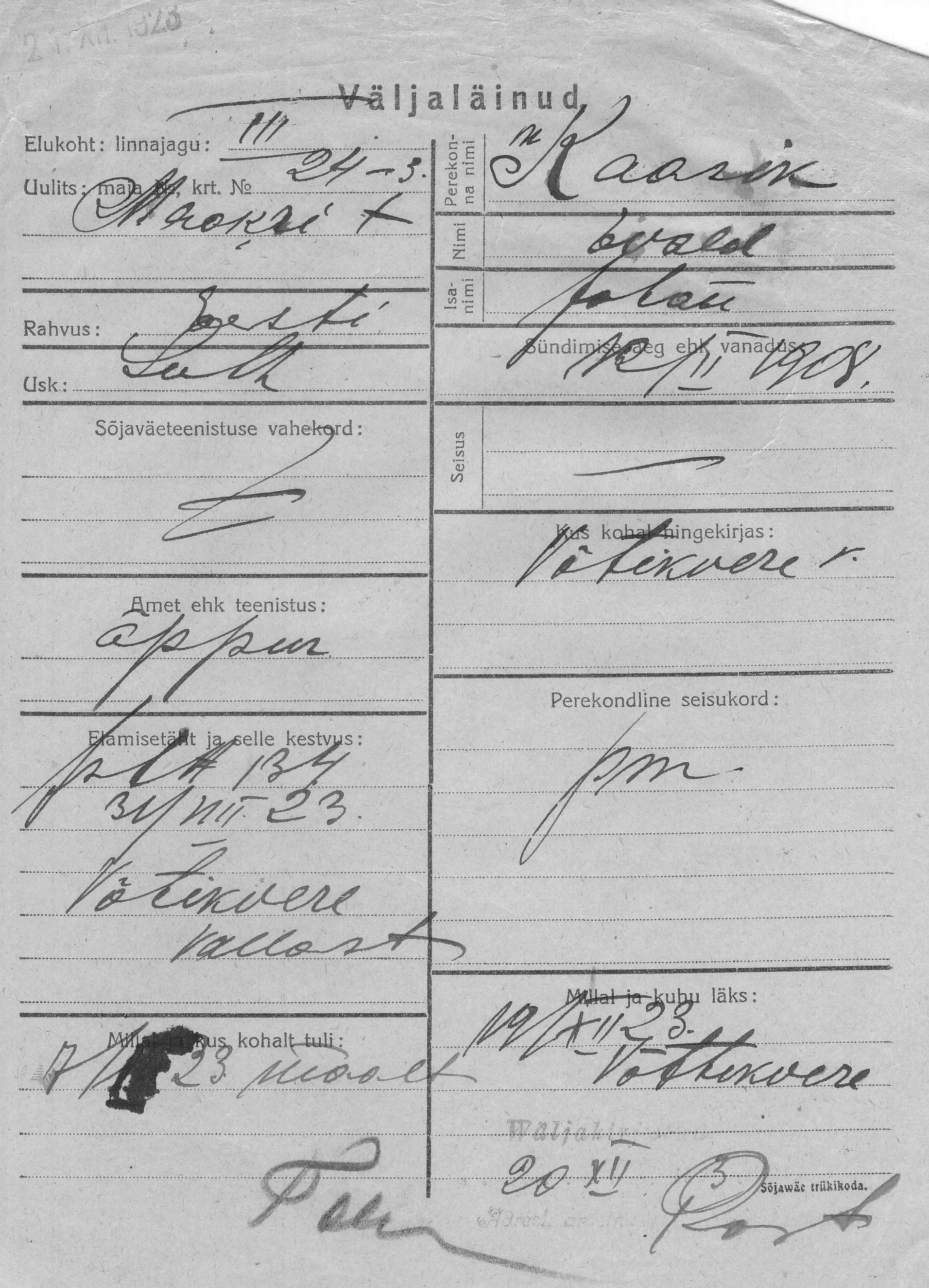 Kaasik, Evald, Johan