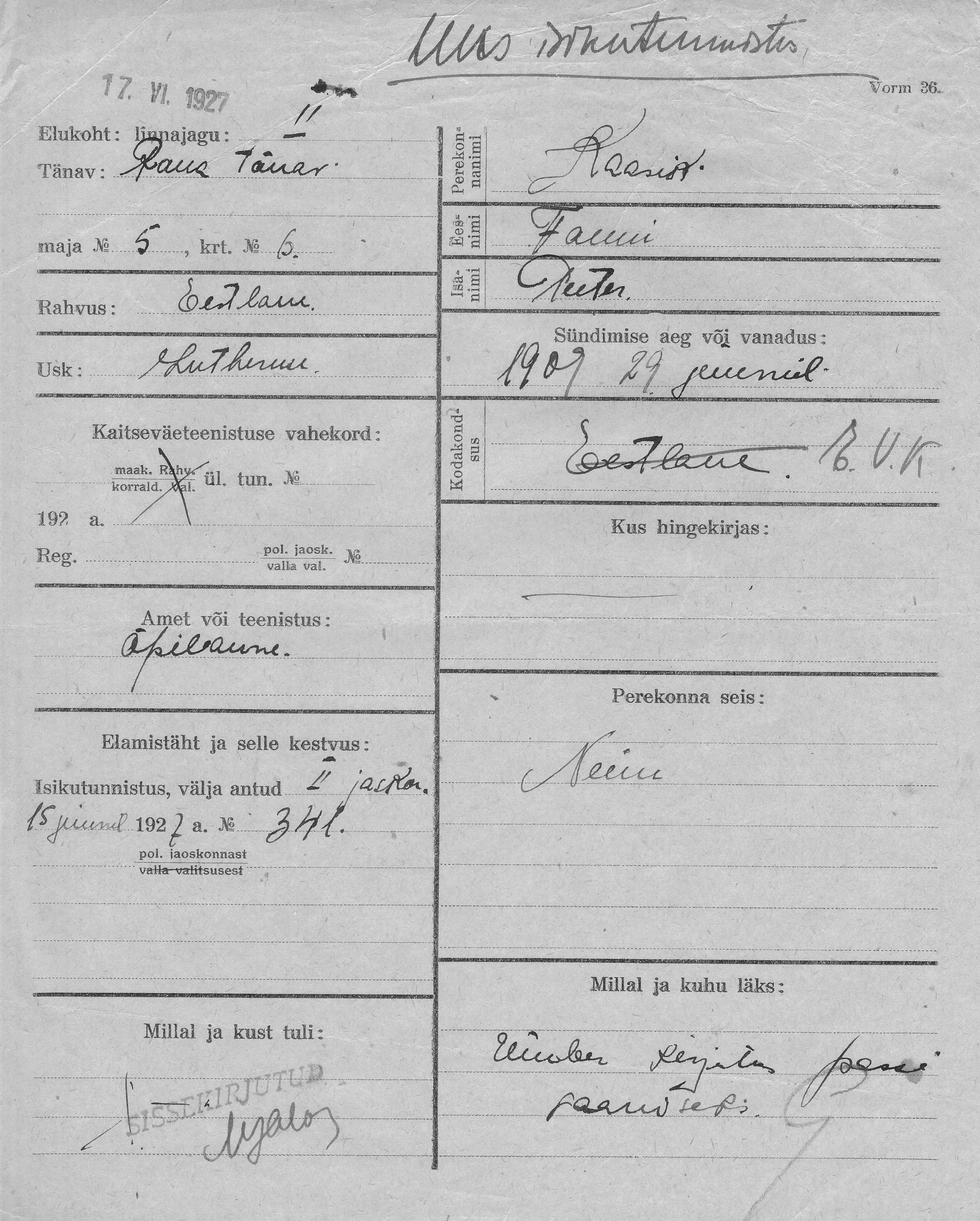 Kaasik, Fanni, Peeter