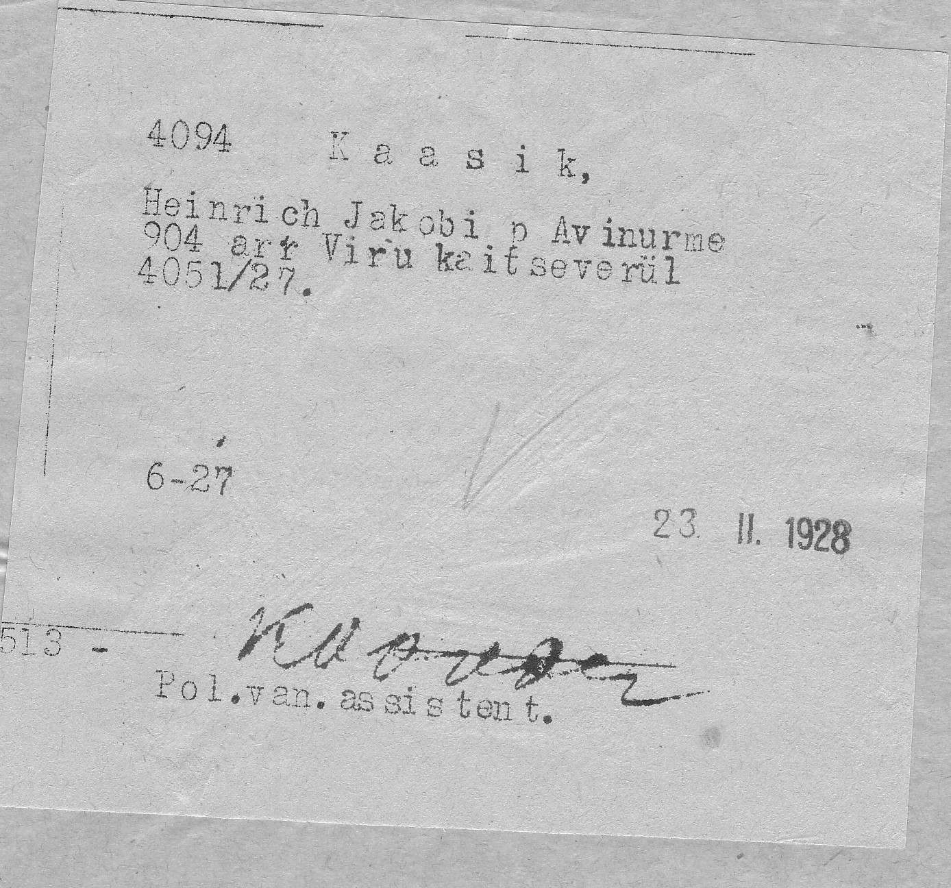 Kaasik, Heinrich, Jakob