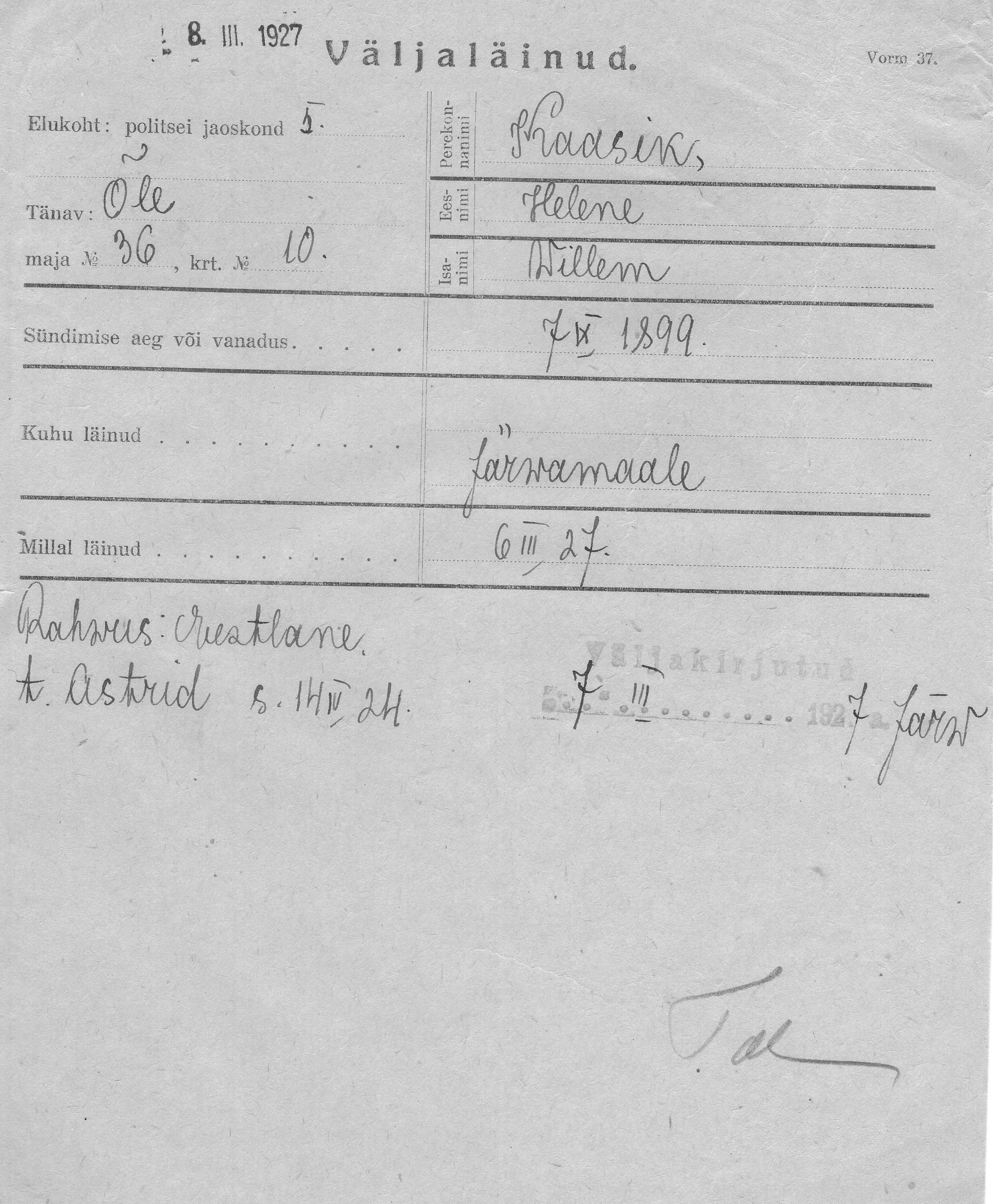 Kaasik, Helene, Willem