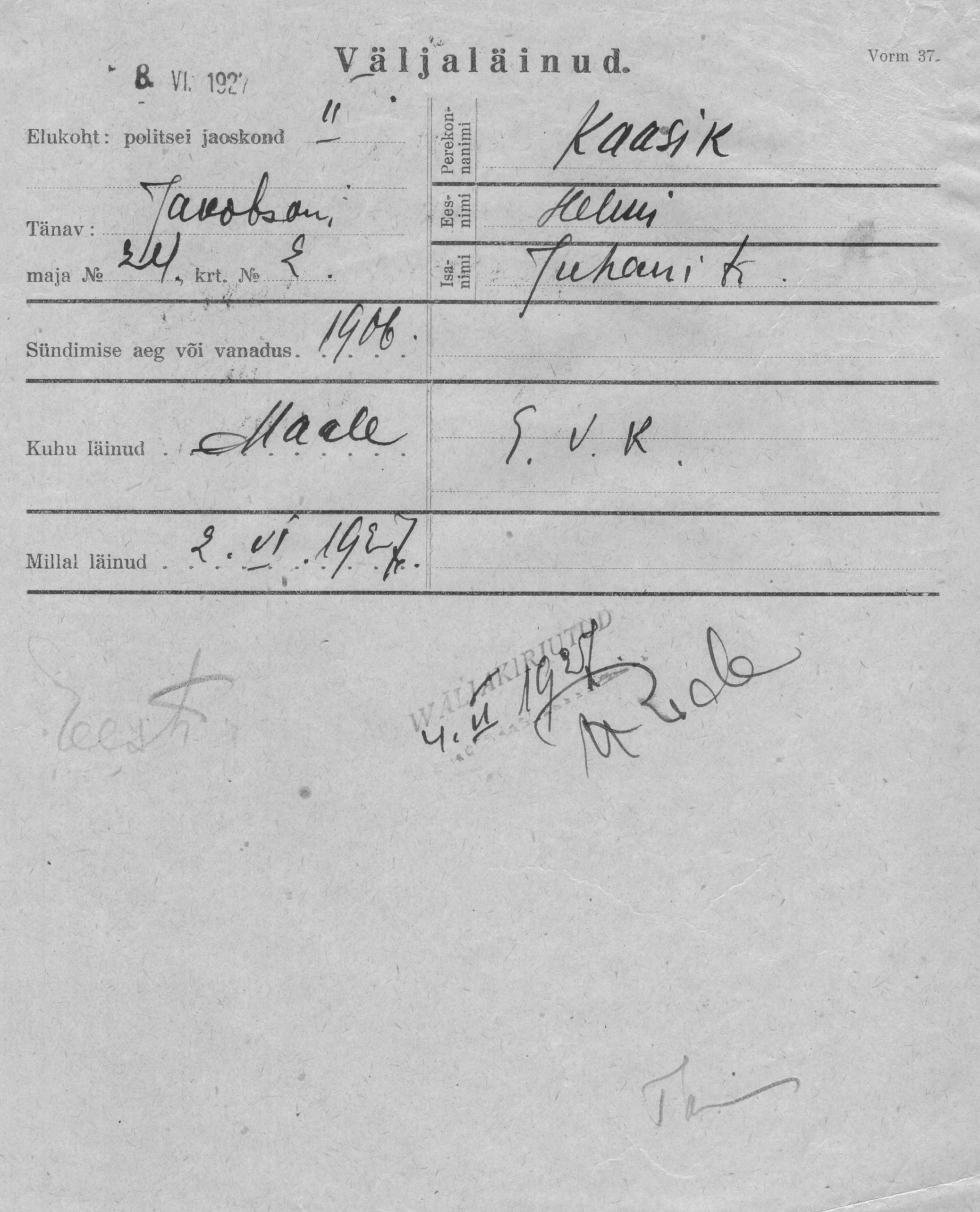 Kaasik, Helmi, Juhan