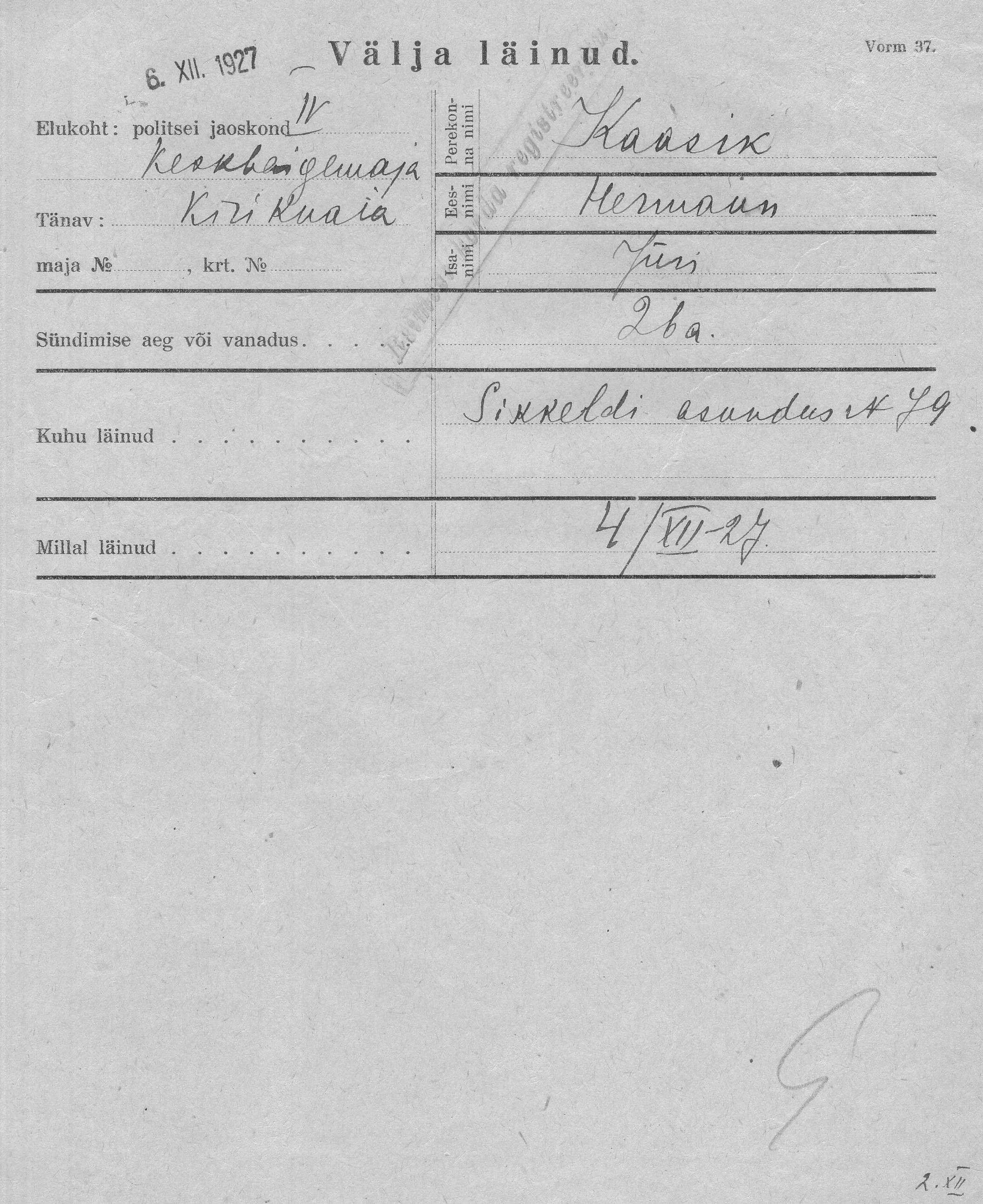 Kaasik, Hermann, Jüri