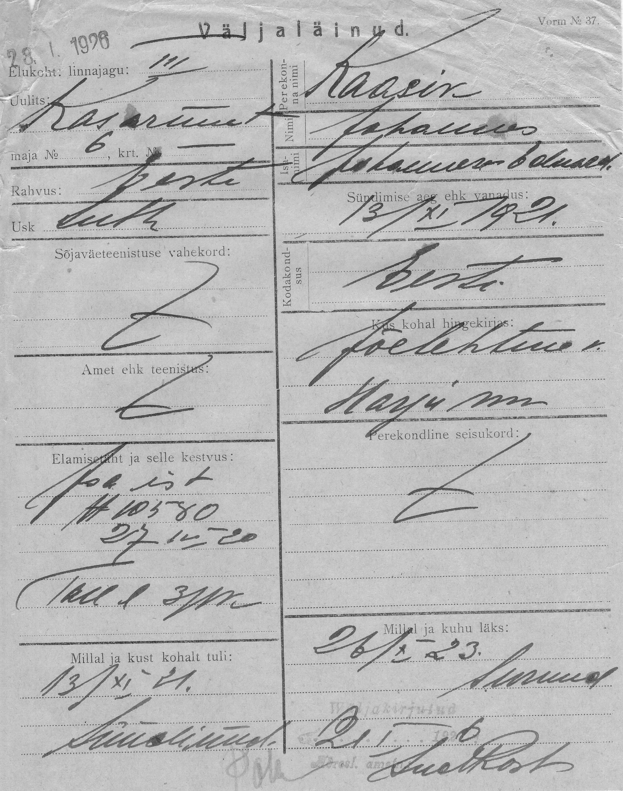 Kaasik, Johannes, Johannes-Eduard