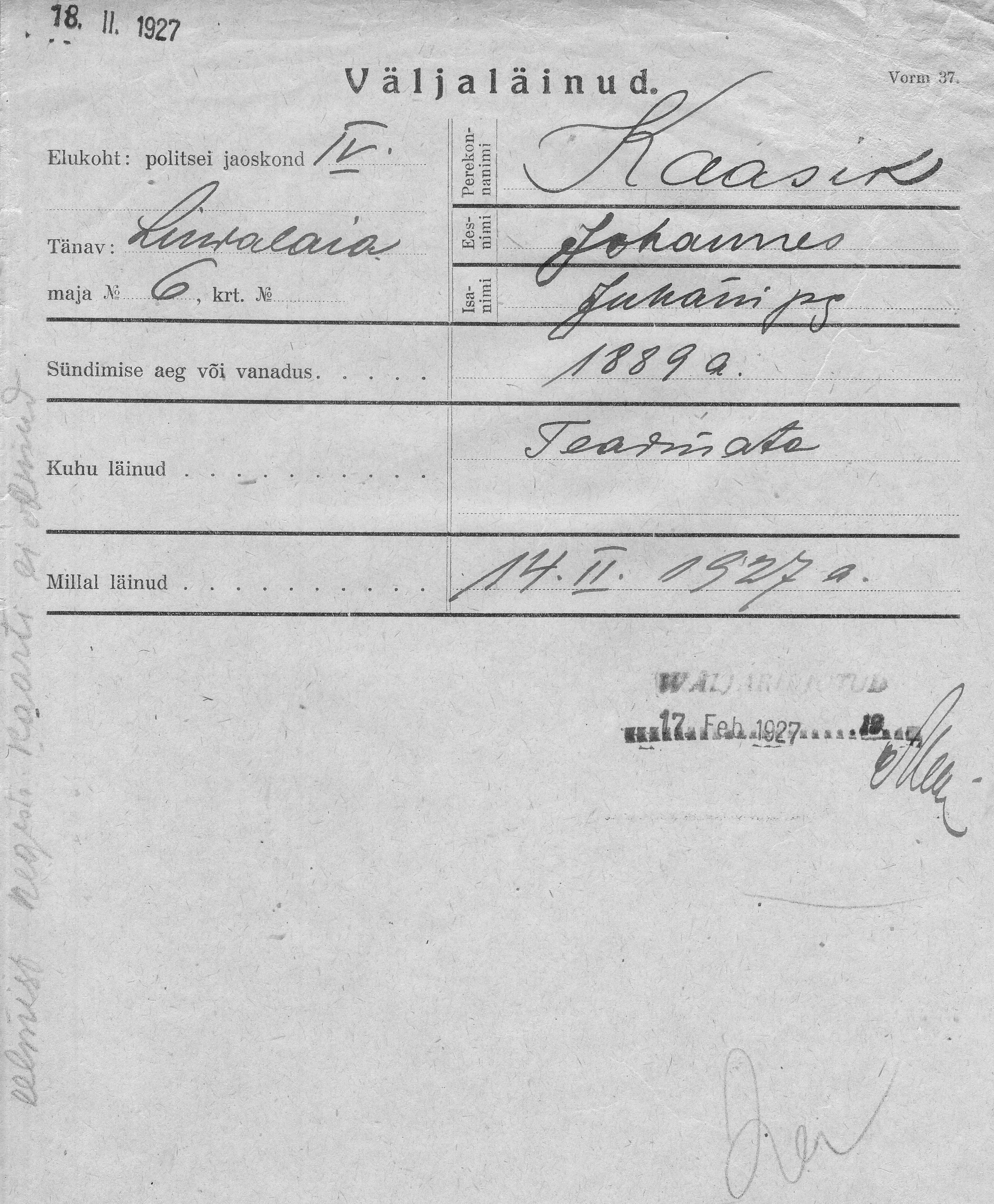 Kaasik, Johannes, Juhan