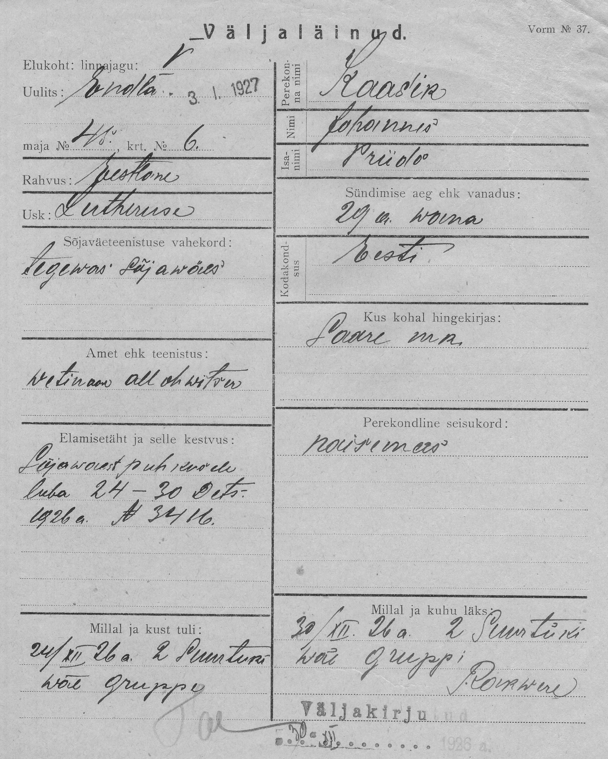 Kaasik, Johannes, Priit