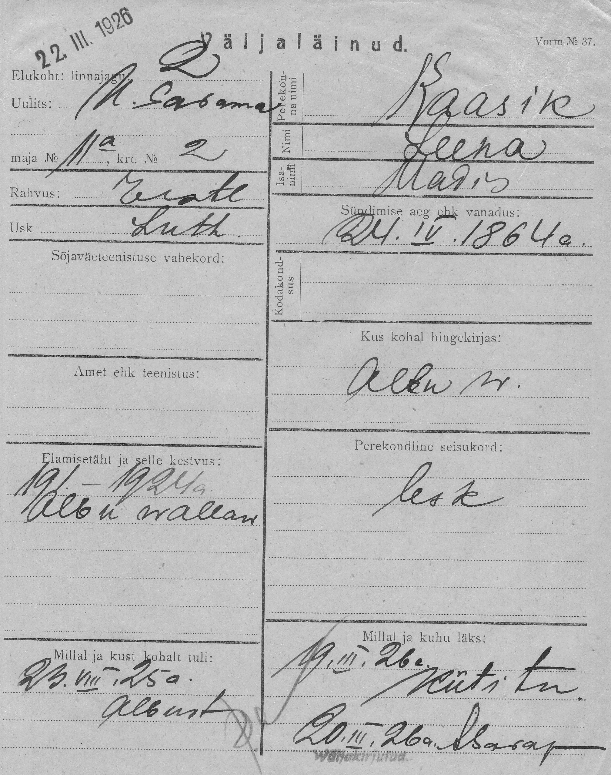 Kaasik, Leena, Madis