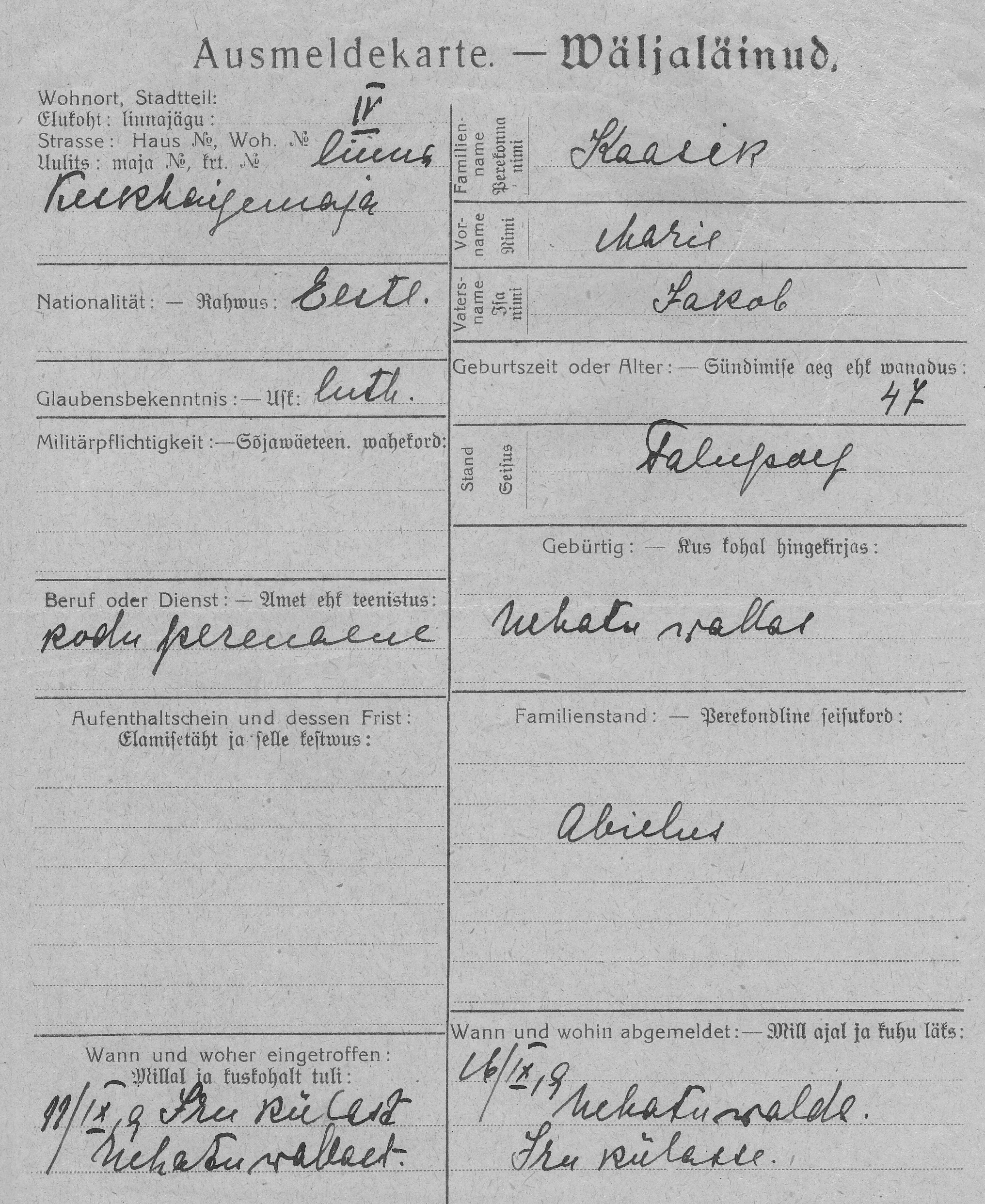 Kaasik, Marie, Jakob