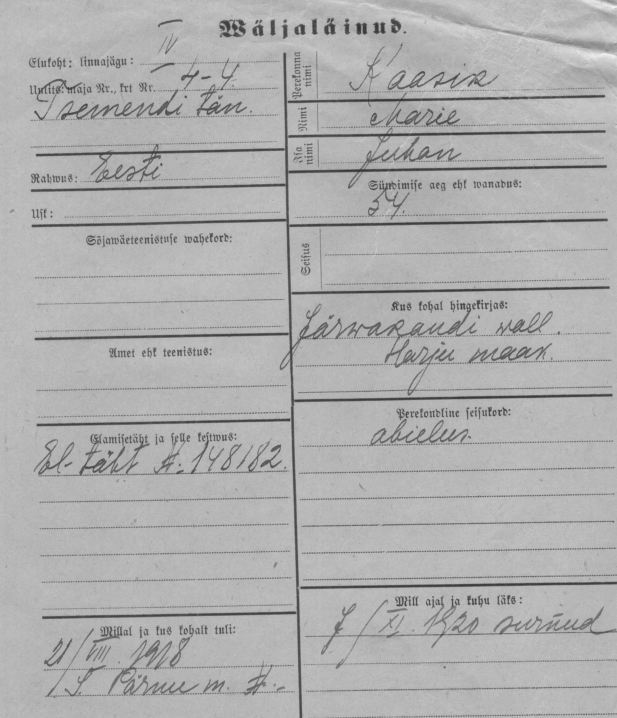 Kaasik, Marie, Juhan