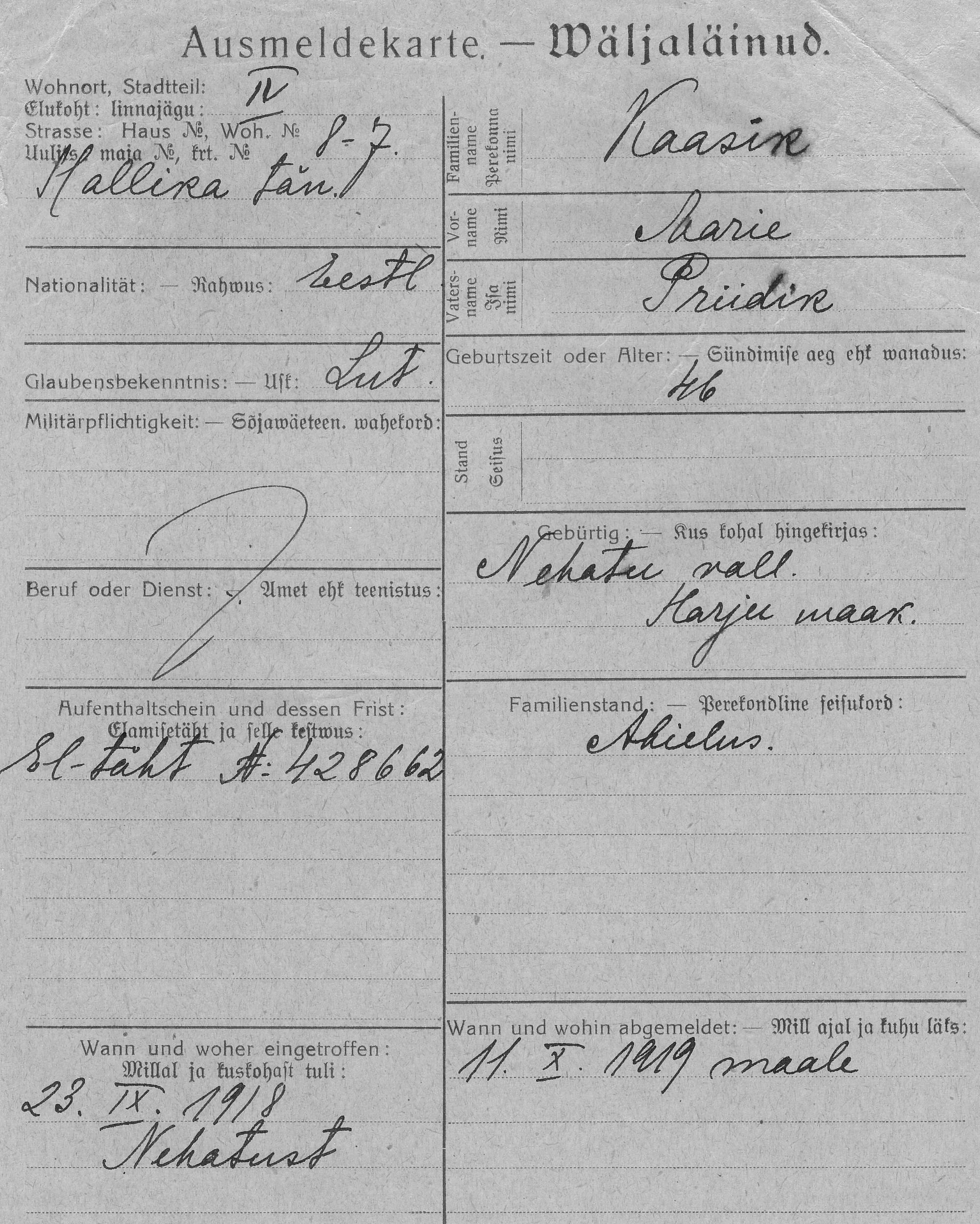 Kaasik, Marie, Priidik