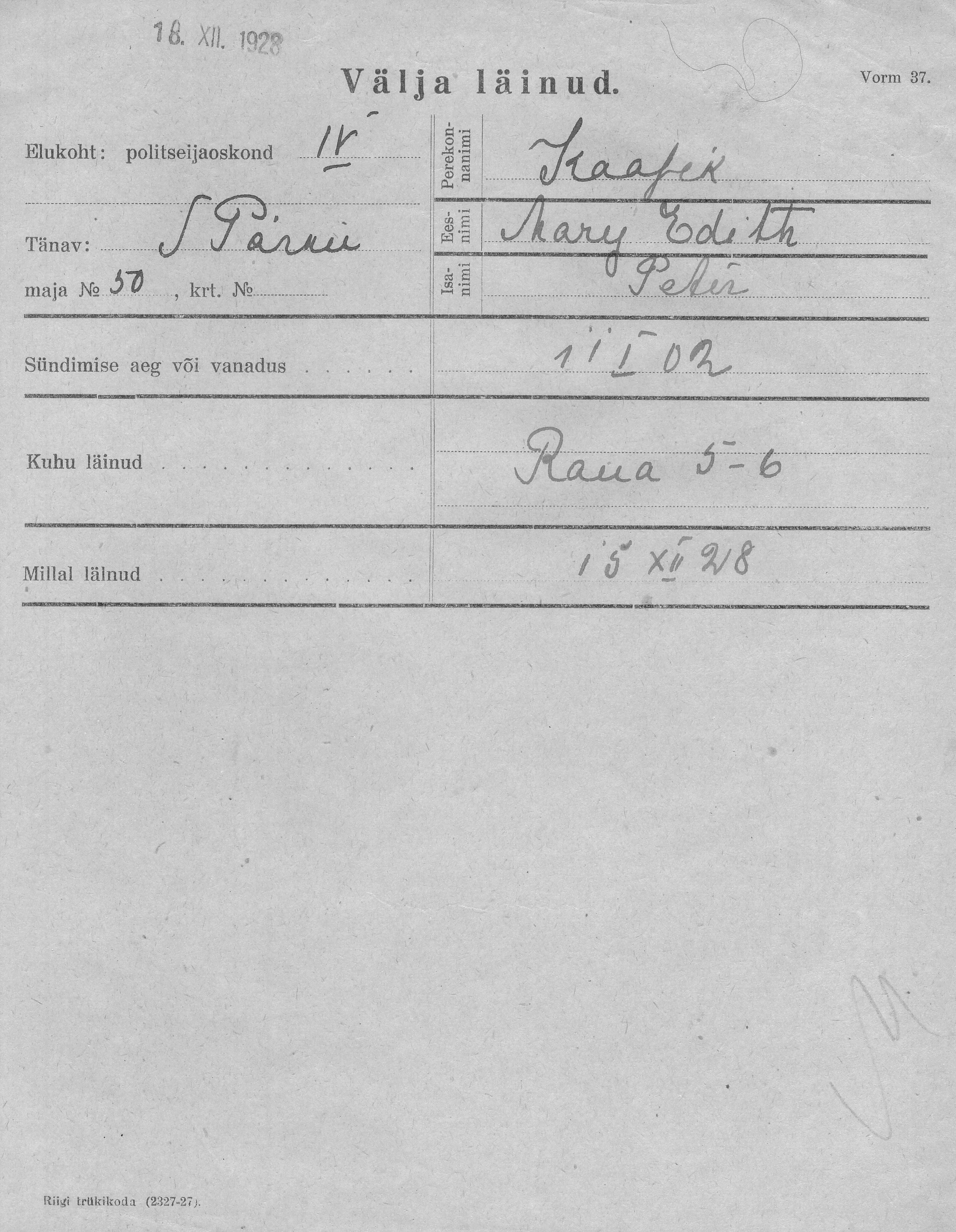 Kaasik, Mary Edith, Peter