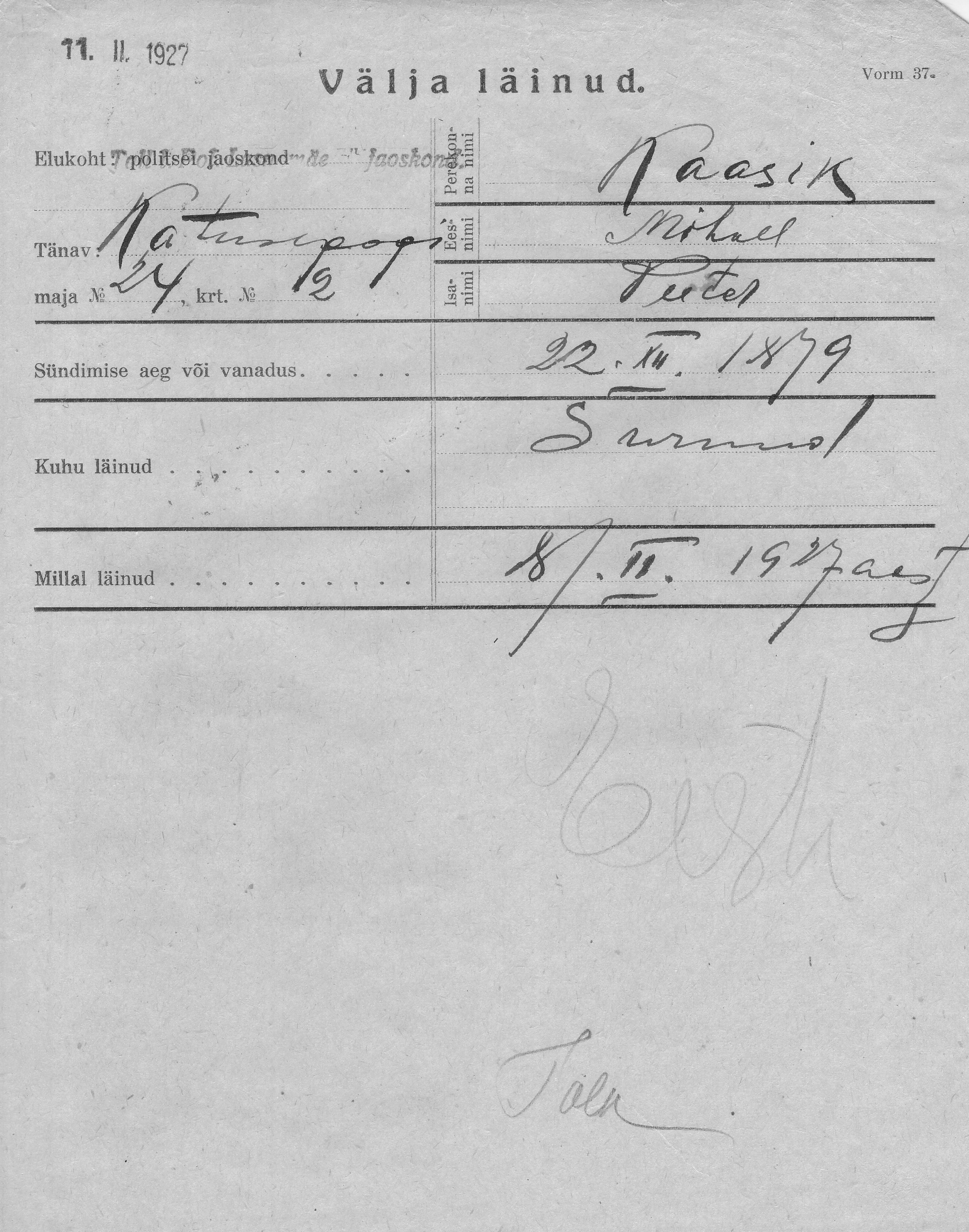 Kaasik, Mihkel, Peeter