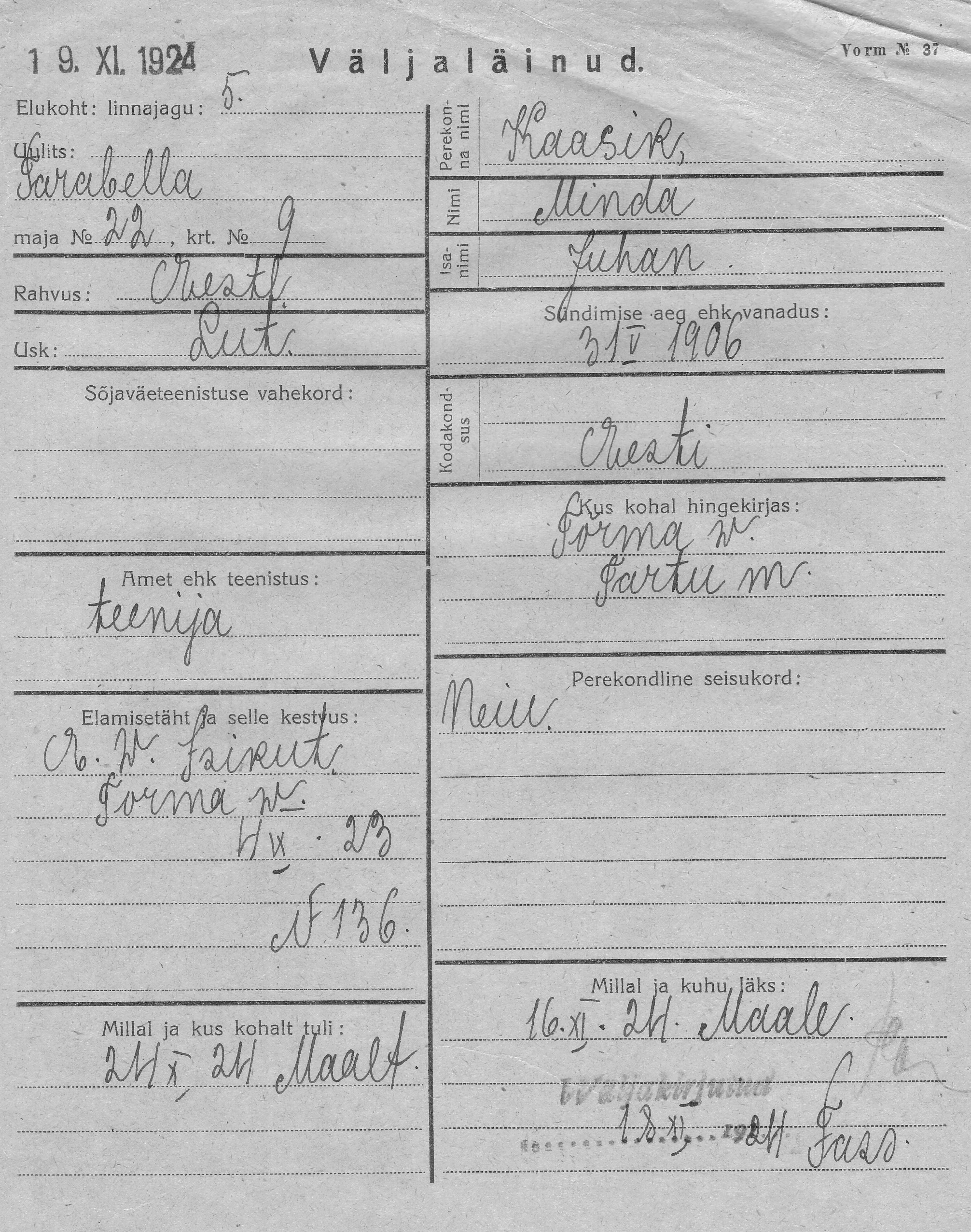 Kaasik, Minda, Juhan