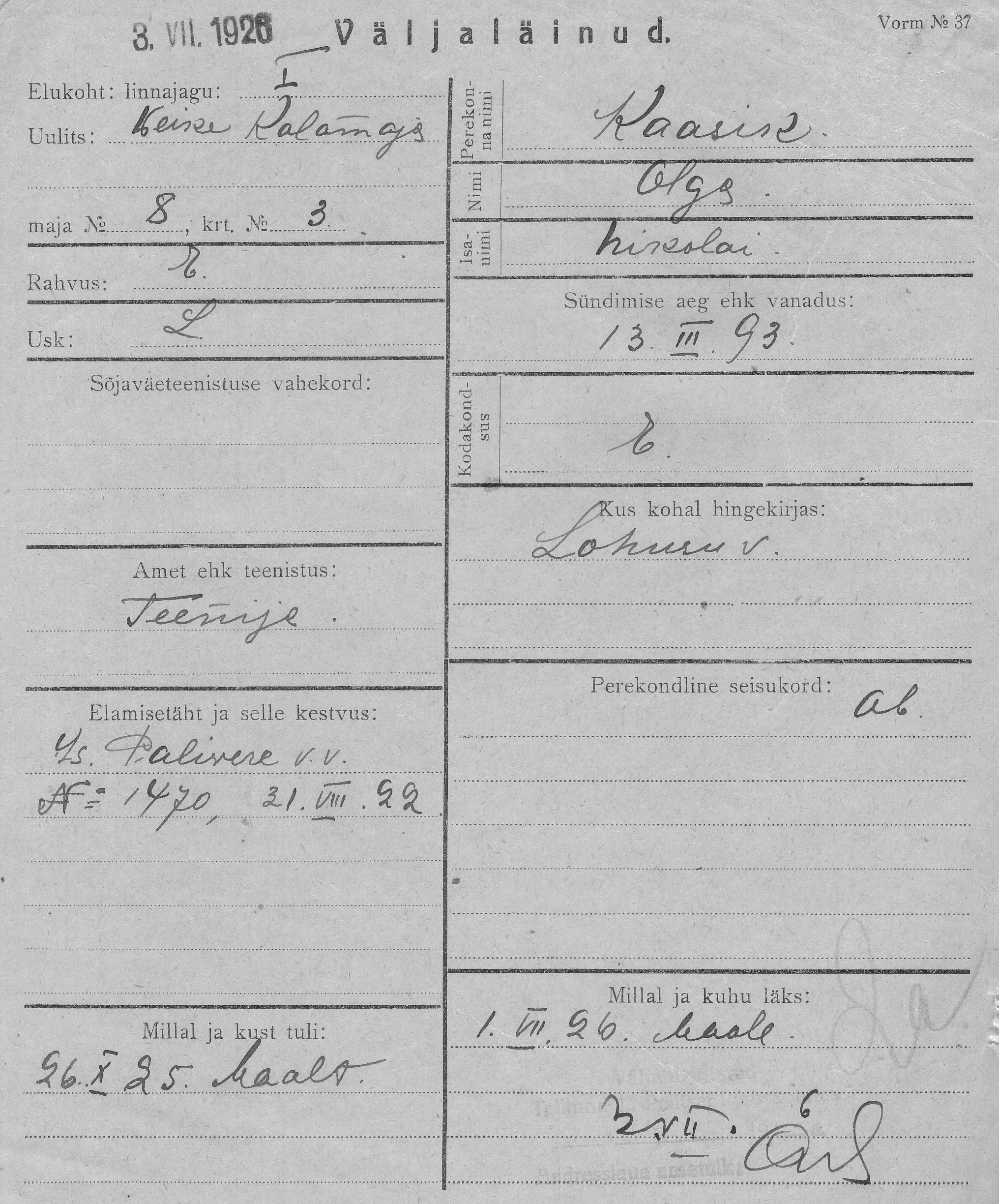 Kaasik, Olga, Nikolai