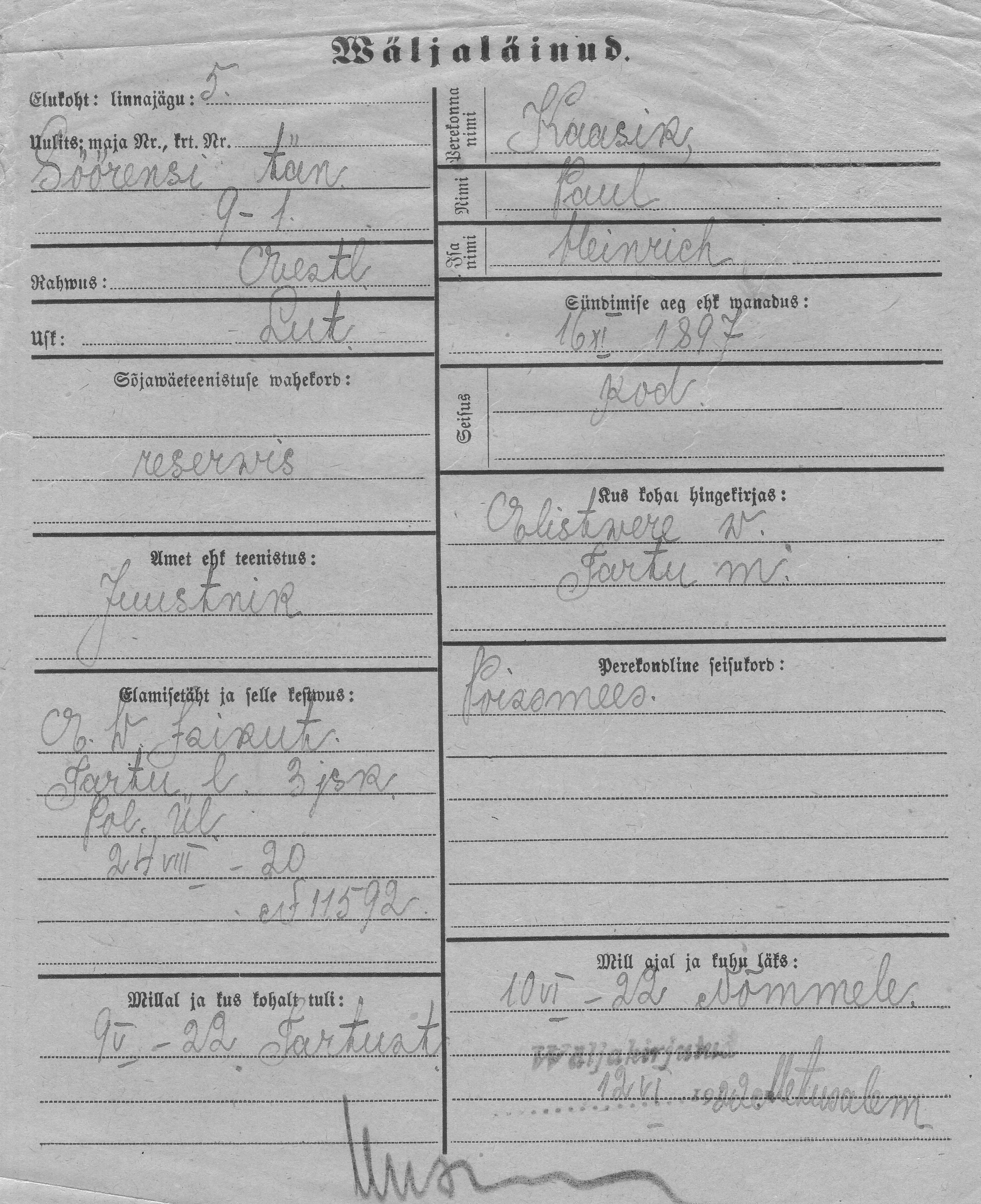 Kaasik, Paul, Heinrich