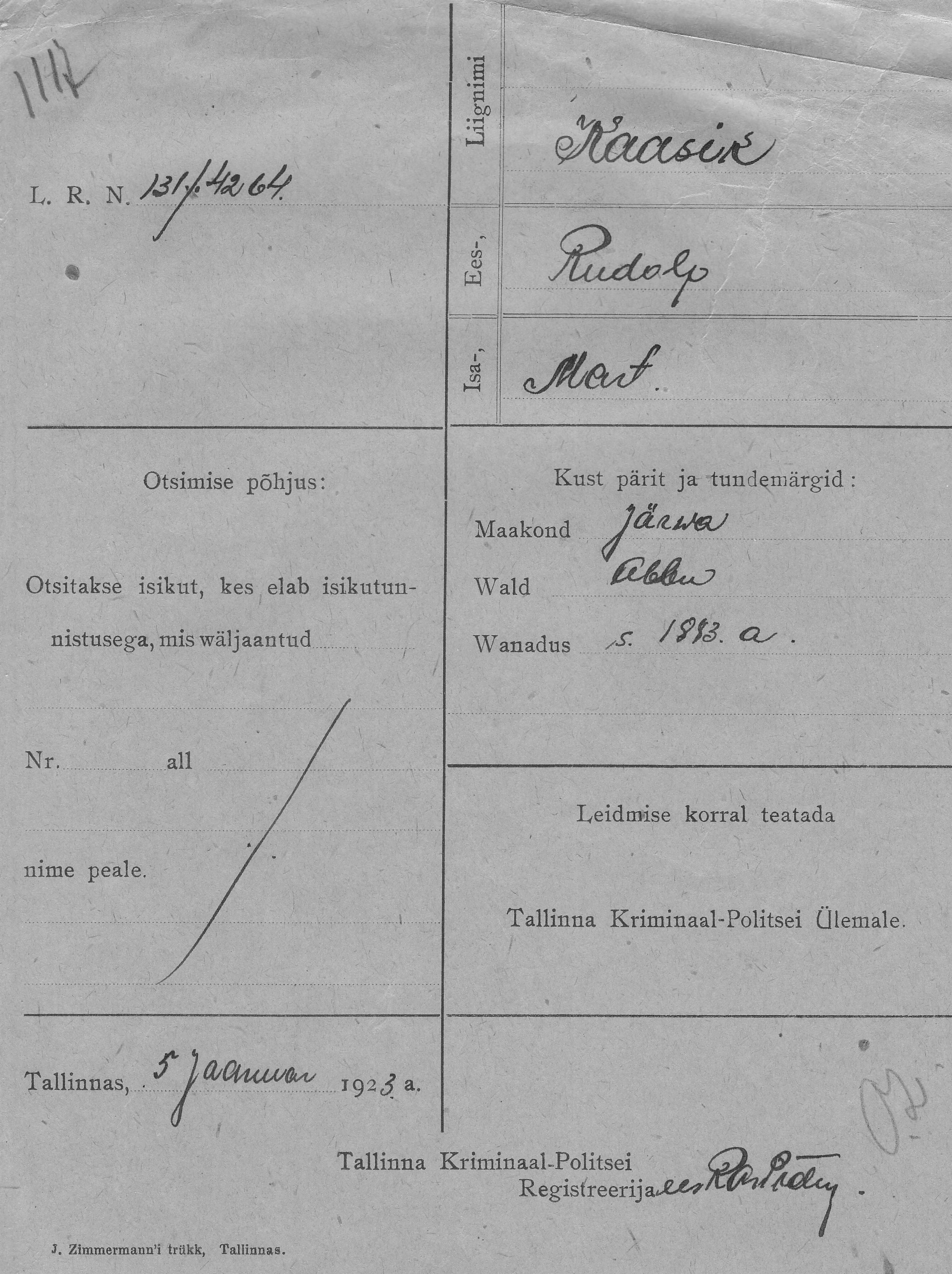 Kaasik, Rudolf, Mart