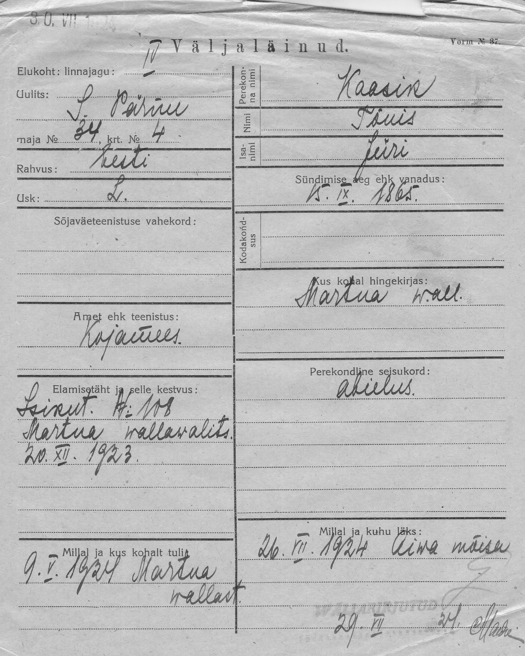 Kaasik, Tõnis, Jüri