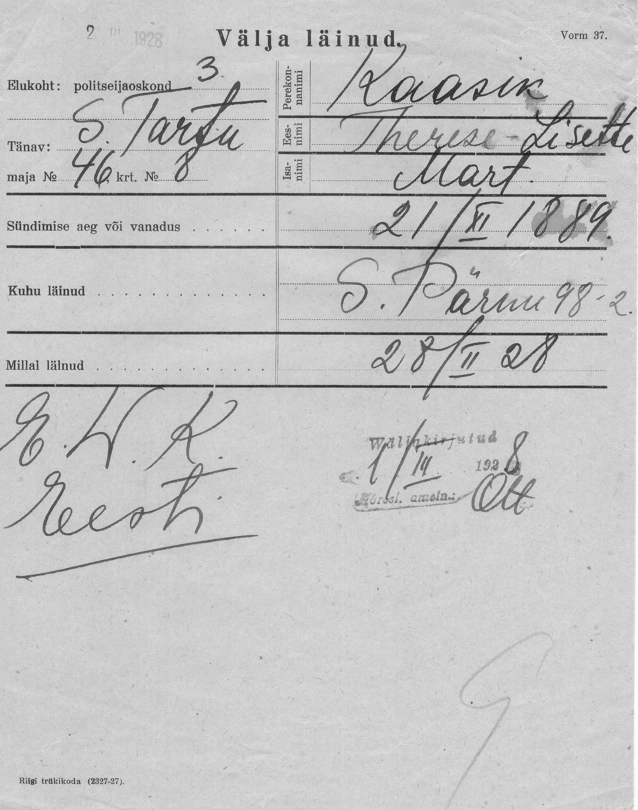 Kaasik, Therese-Lisette, Mart