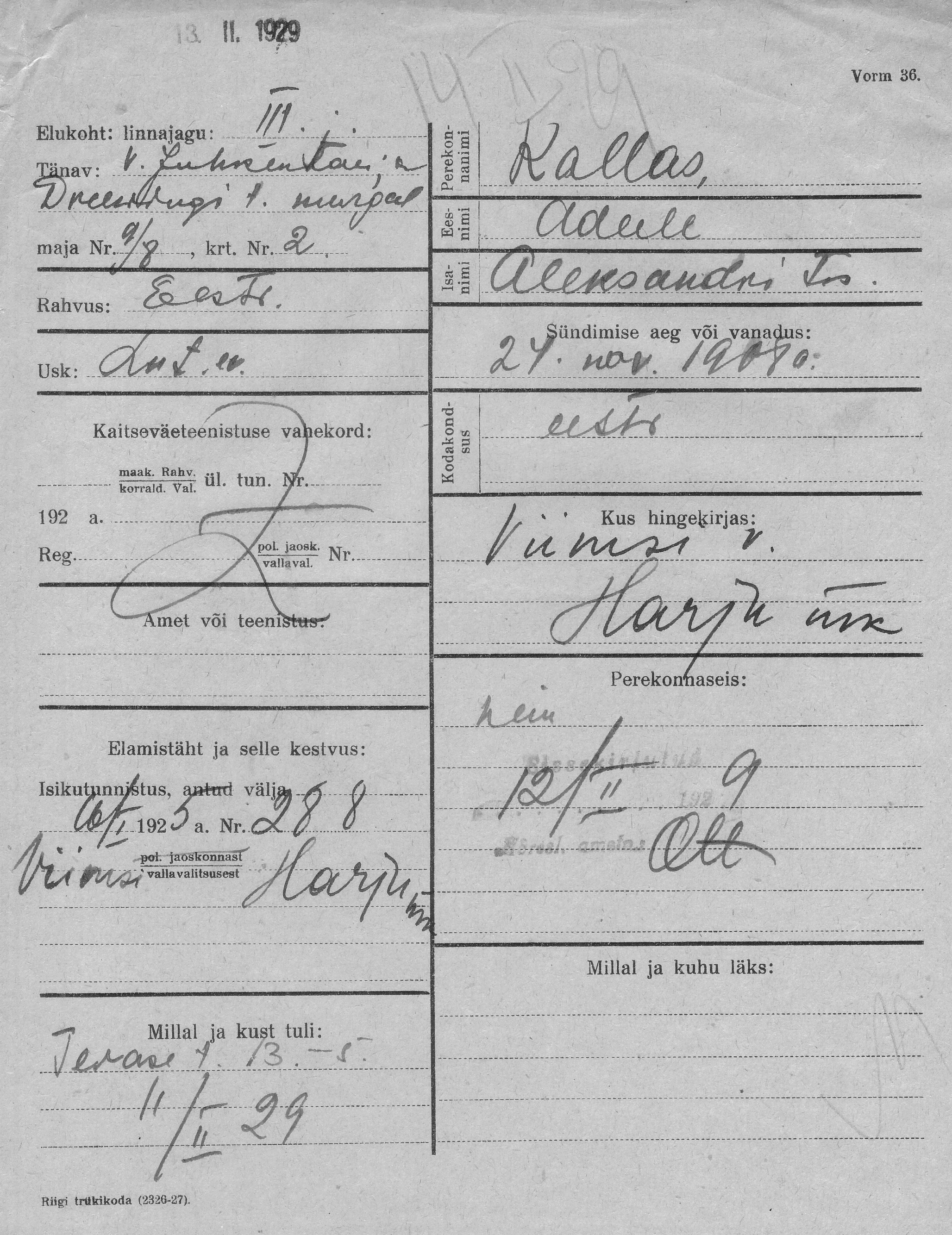 Kallas, Adeele, Aleksandr