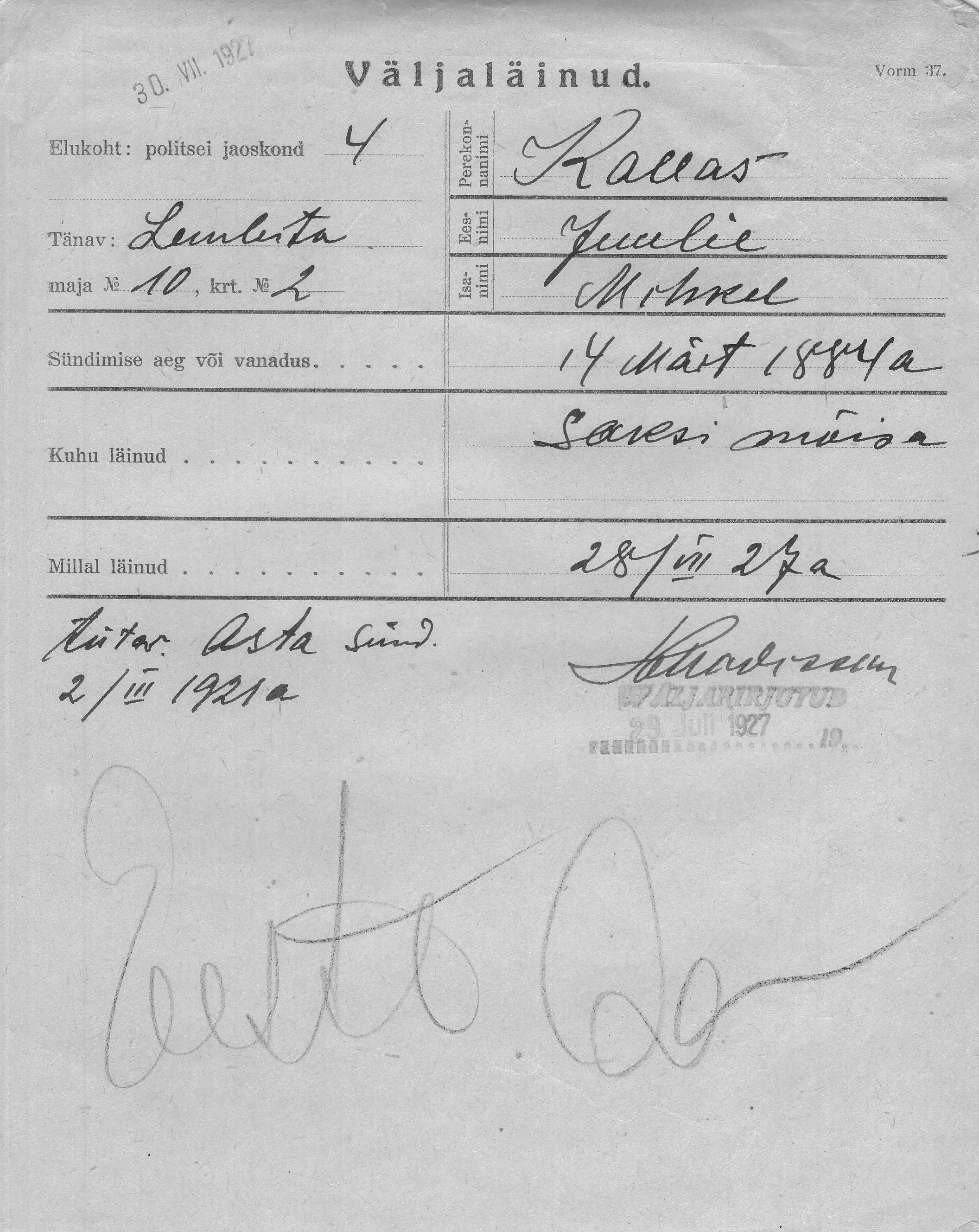 Kallas, Juulie, Mihkel