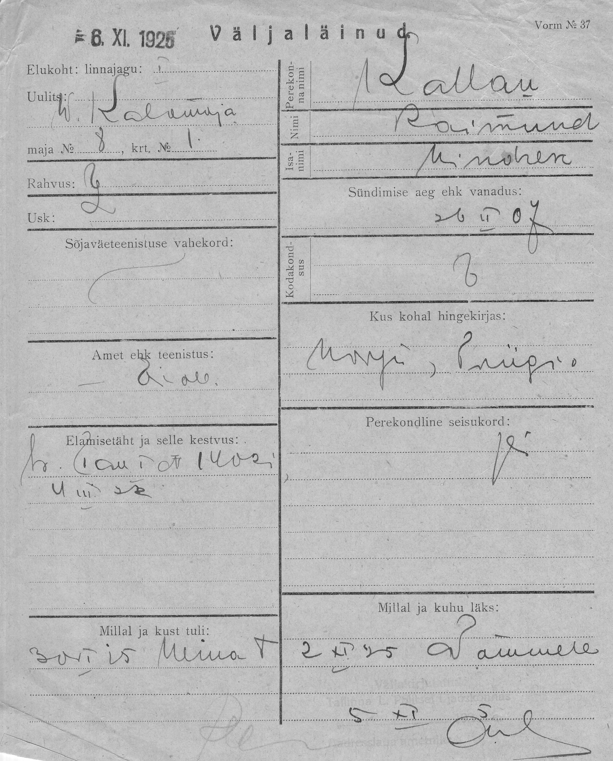 Kallau, Raimond, Hindrek