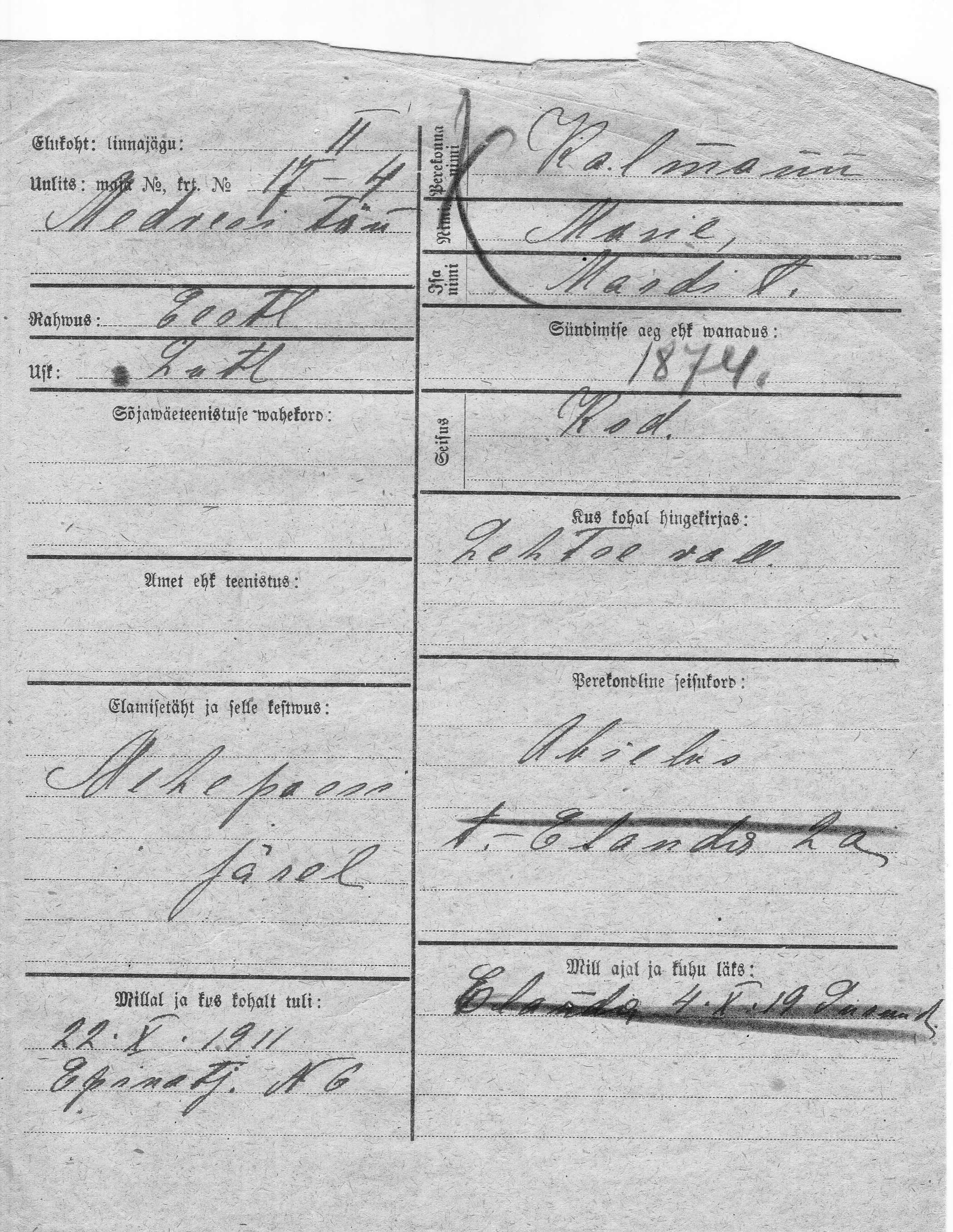 Kalmann, Marie, Mart