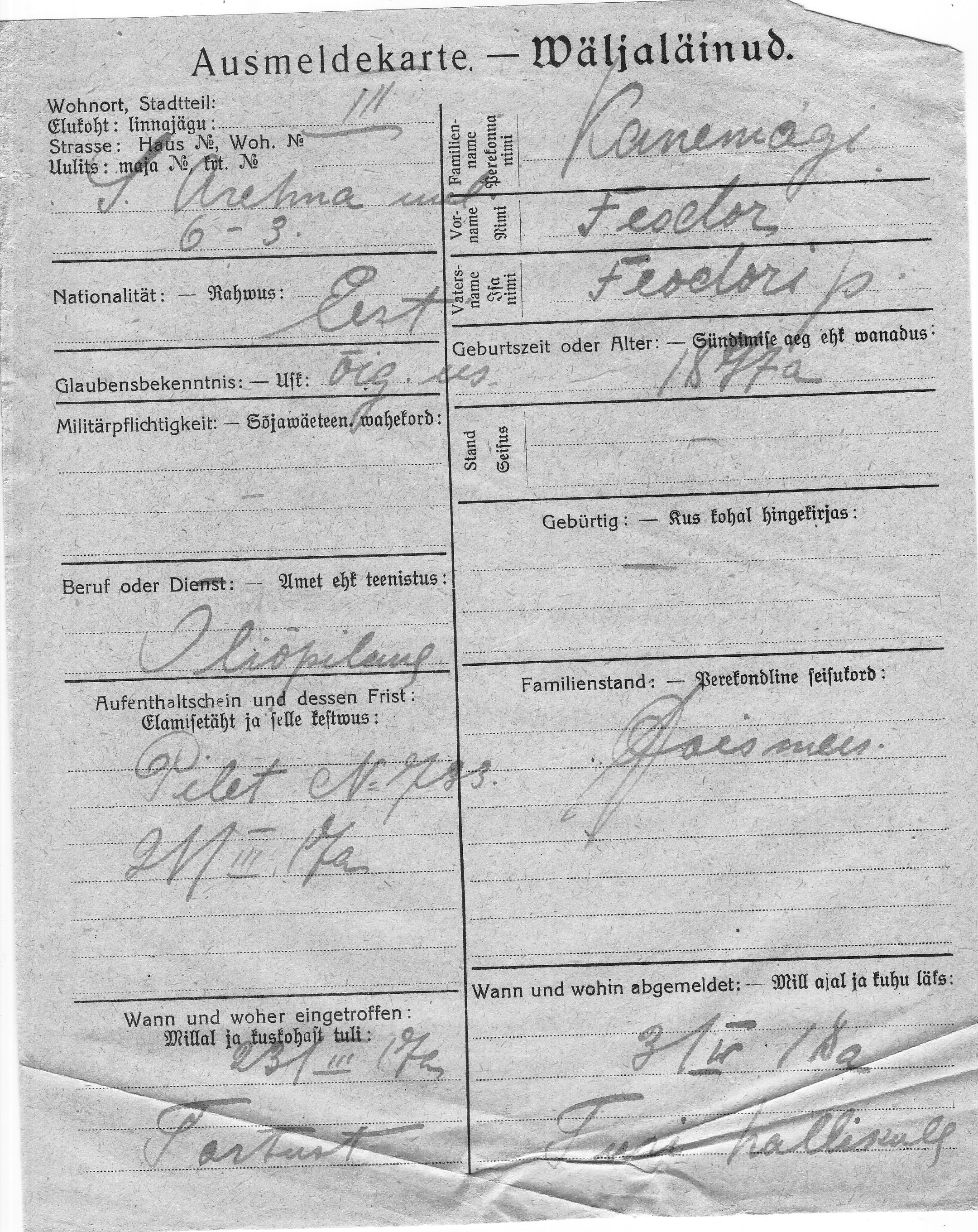 Kanemägi, Feodor, Feodor