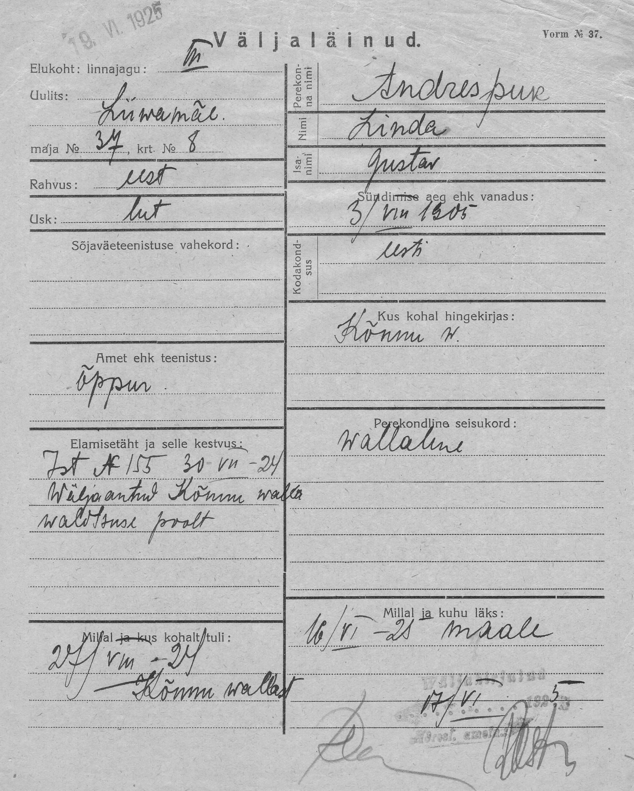 Andrespuk, Linda, Gustav