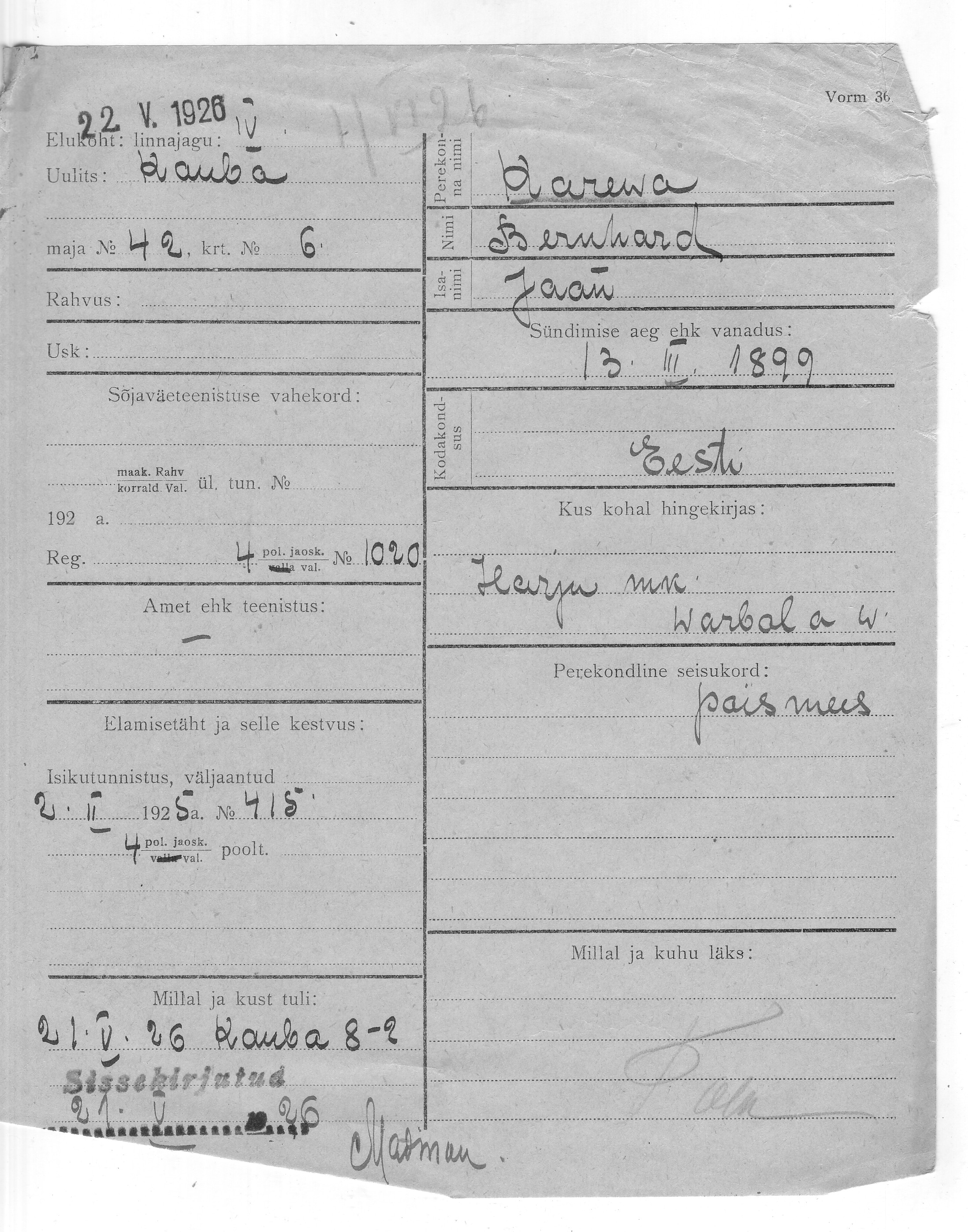 Kareva, Bernhard, Jaan