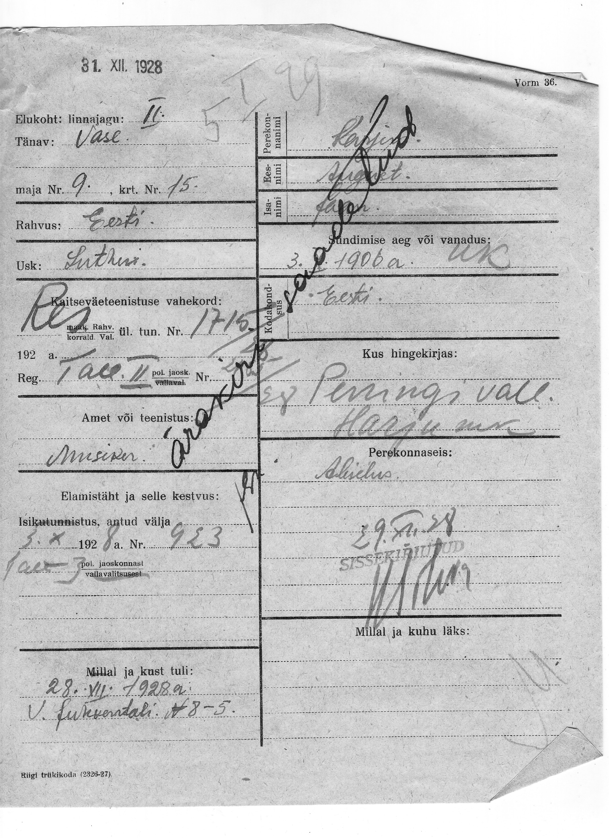 Karjus, August, Jaan