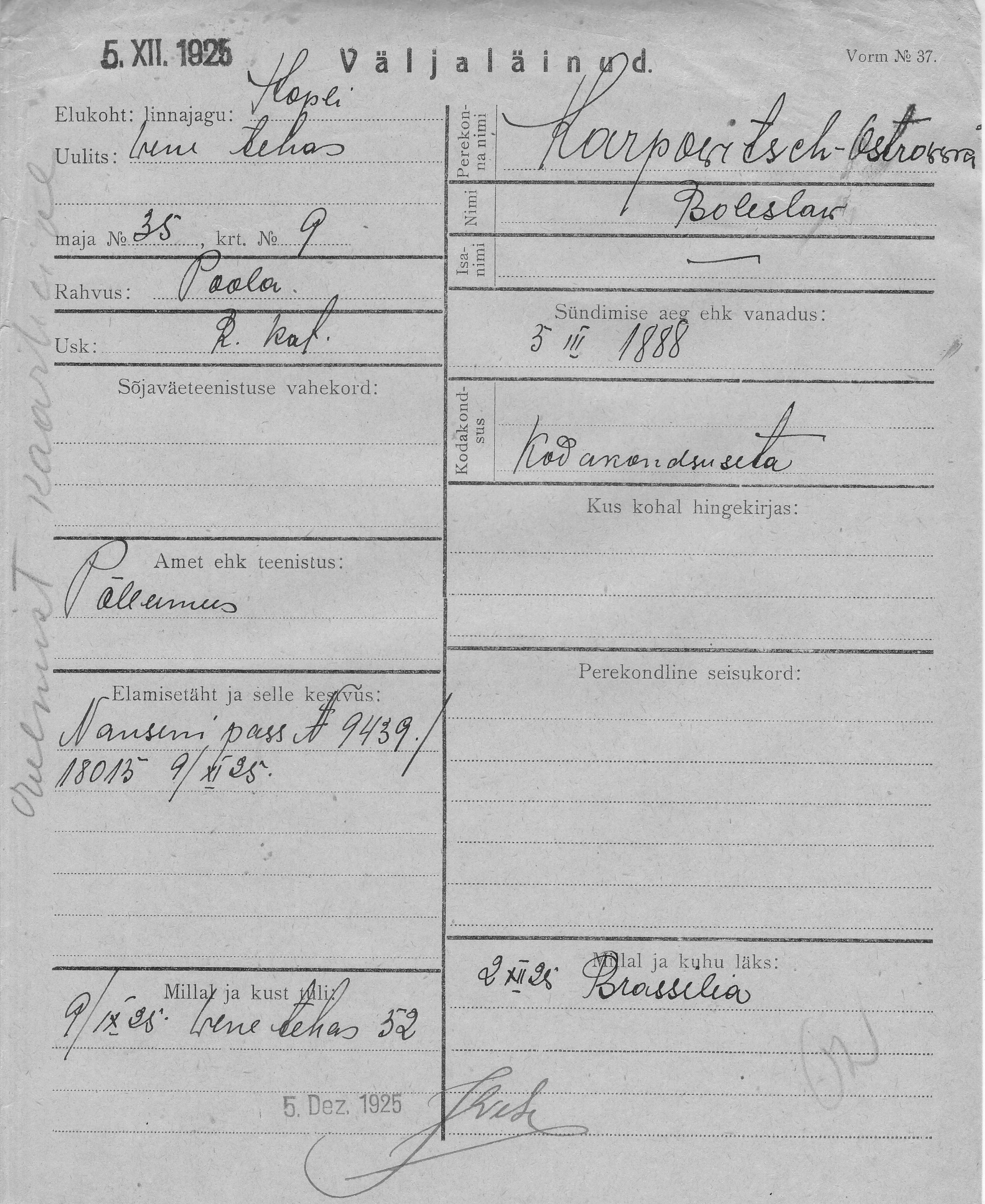 Karpowitsch-Ostrowski, Boleslaw