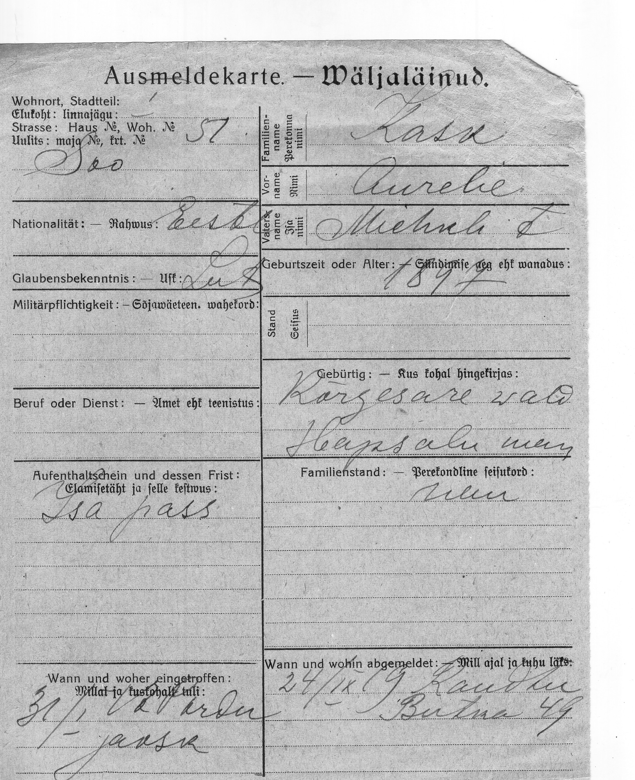 Kask, Aurelie, Mihkel