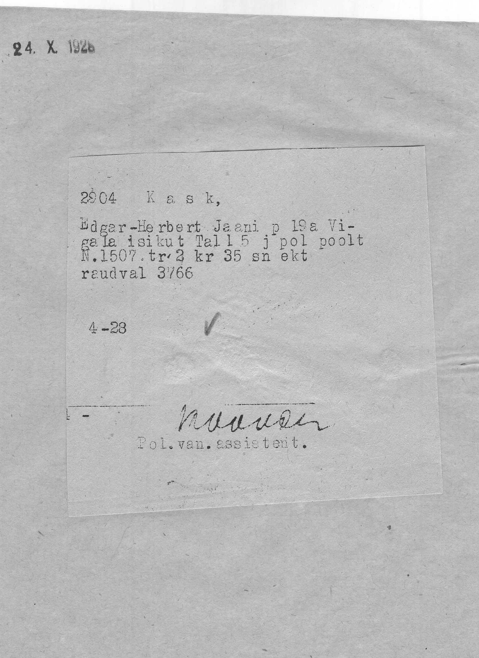 Kask, Edgar, Herbert