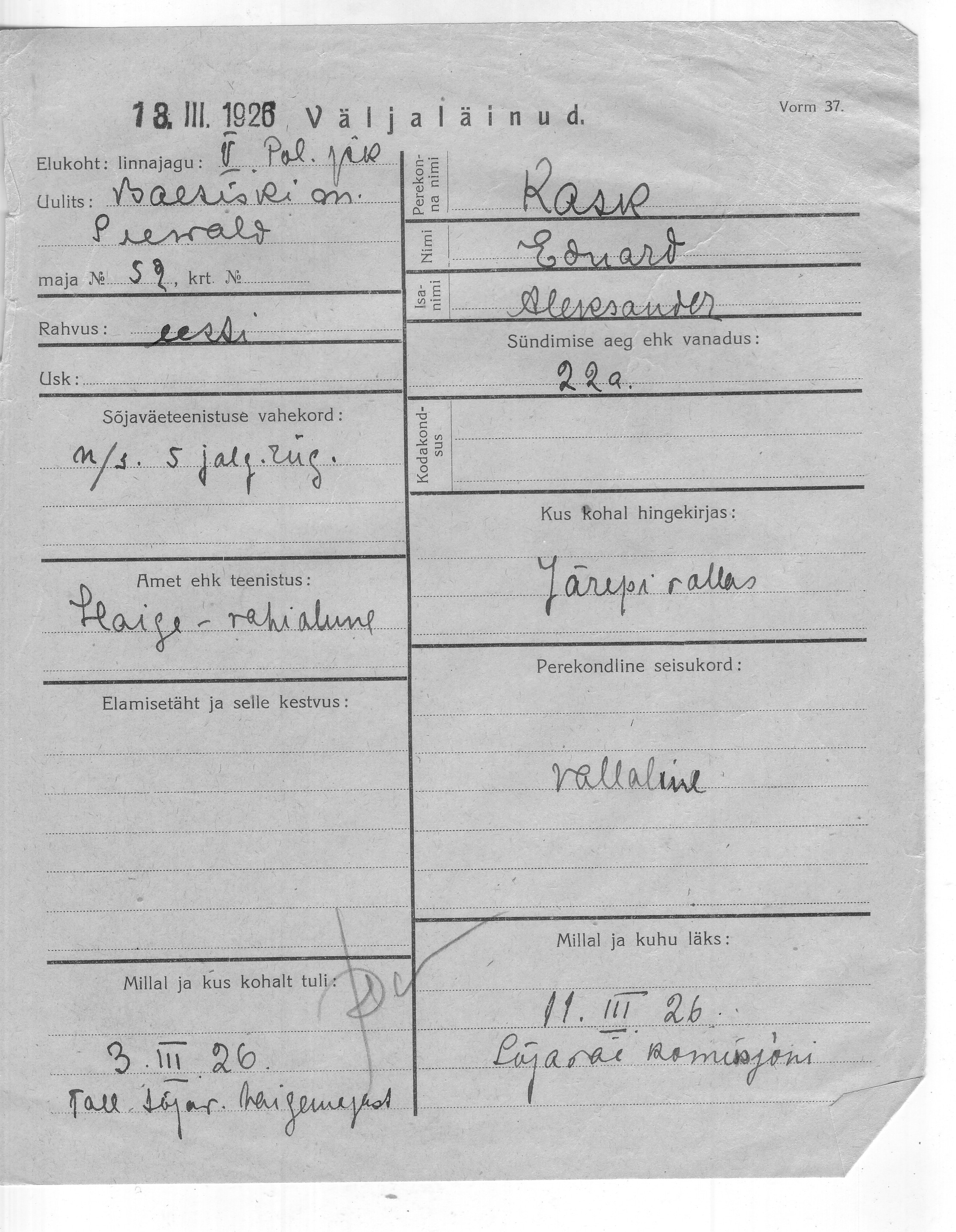 Kask, Eduard, Aleksander