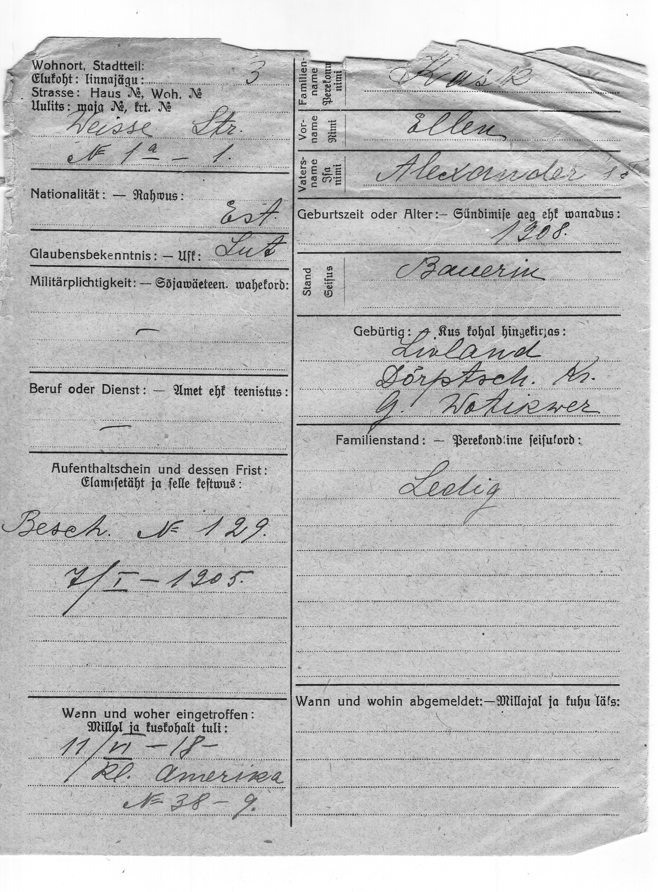 Kask, Ellen, Aleksander