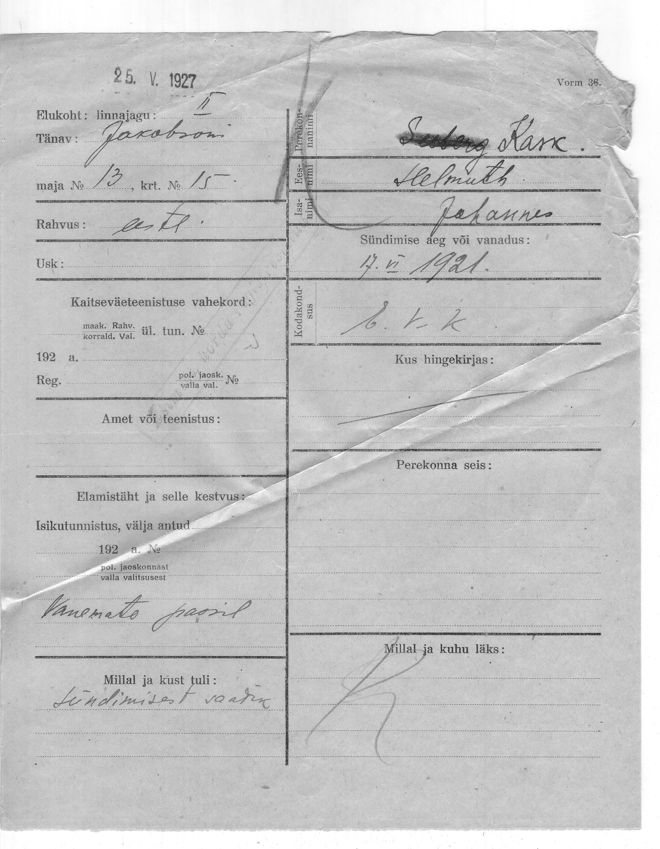 Kask, Helmuth, Johannes